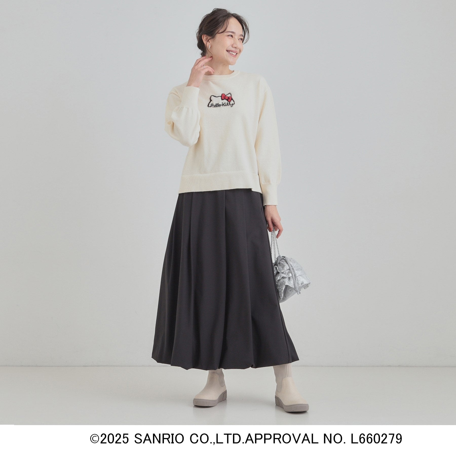 キューティーブロンド Cutie Blonde 【HELLO KITTY コラボ】スウェットライクニット （オフホワイト(203)） オフホワイト(203)