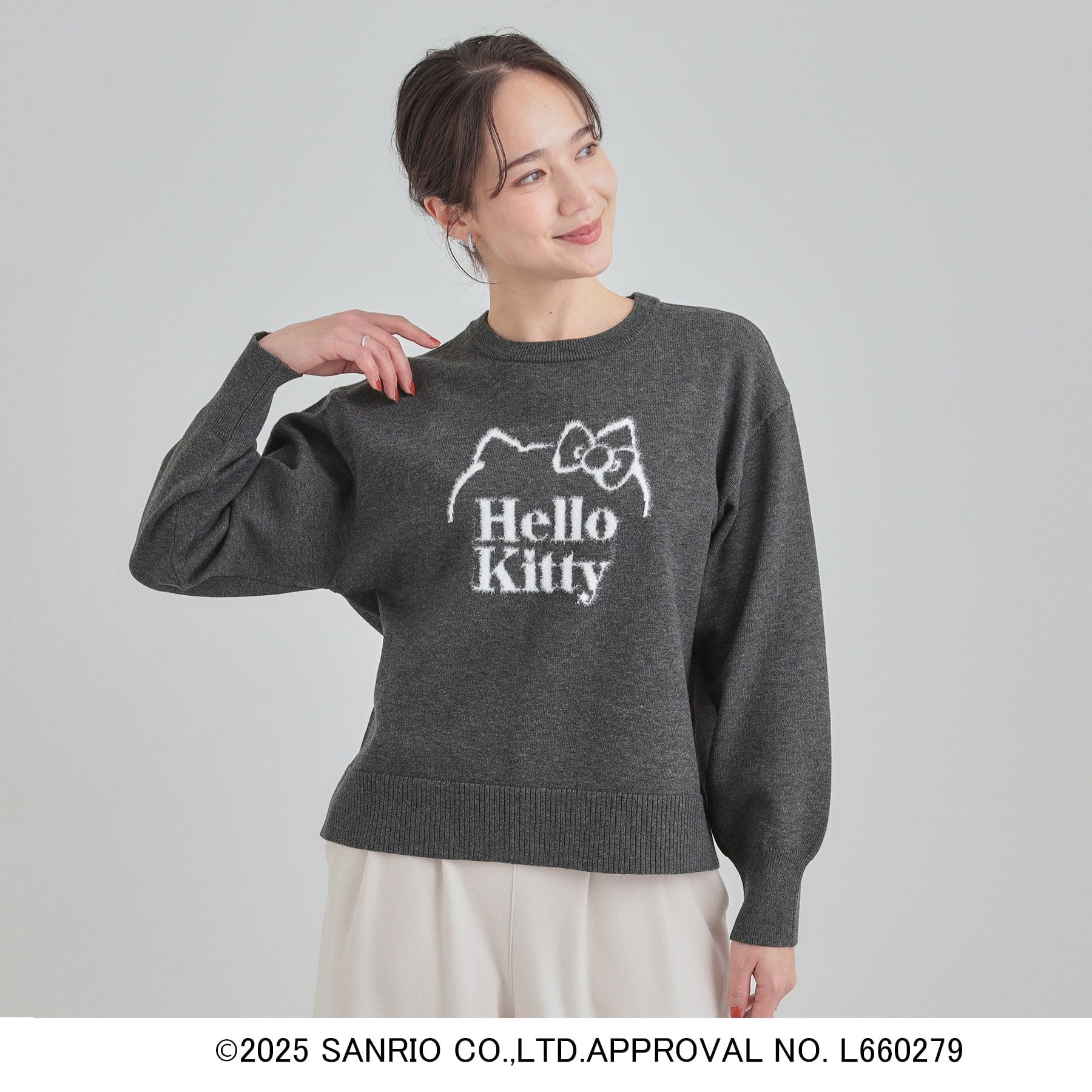 キューティーブロンド Cutie Blonde 【HELLO KITTY コラボ】スウェットライクニット （オフホワイト(203)） オフホワイト(203)