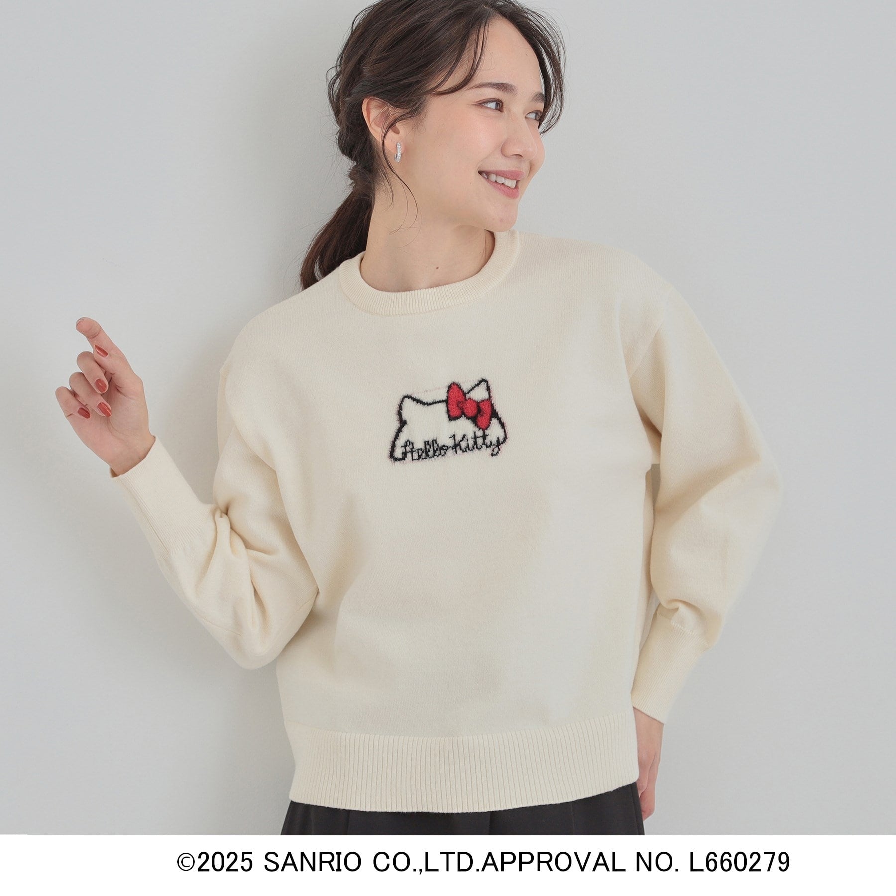 キューティーブロンド Cutie Blonde 【HELLO KITTY コラボ】スウェットライクニット （オフホワイト(303)） オフホワイト(303)