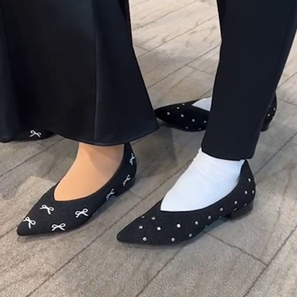 クムウ_ダイアナ CUMUU_DIANA フラットシューズ （黒生地） 黒生地