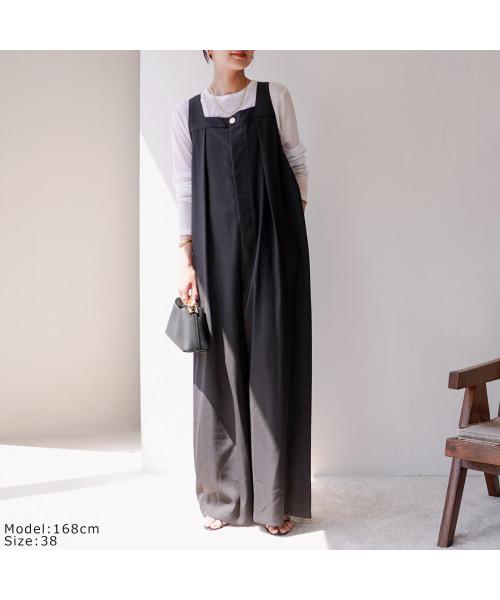 シアン トーキョー CYAN tokyo CYAN tokyo サロペット 501341 オールインワン ノースリーブ （BLACK/ブラック） BLACK/ブラック