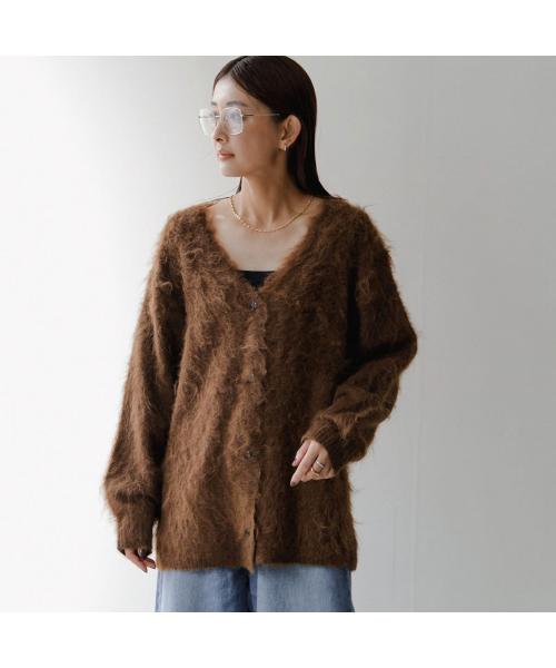 シアン トーキョー CYAN tokyo CYAN tokyo カーディガン 504379 シャギー ニット （BROWN/ブラウン） BROWN/ブラウン