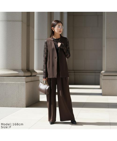 シアン トーキョー CYAN tokyo CYAN tokyo ワイドパンツ 507401 タック （BROWN/ブラウン） BROWN/ブラウン