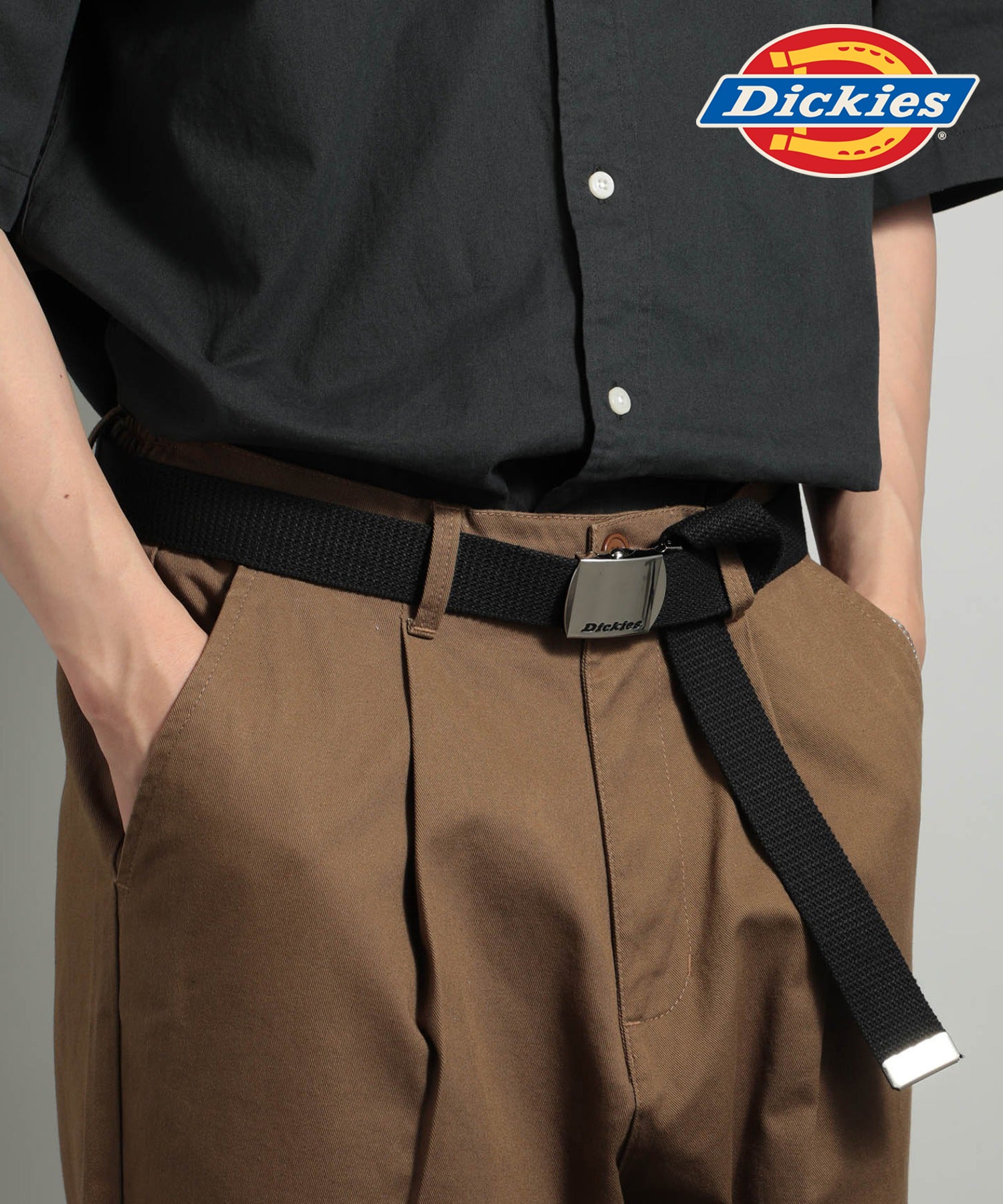 ディッキーズ Dickies DS0741I ナイロンベルト ガチャベルト フリーサイズ 無地  シンプル（ブラック） ブラック