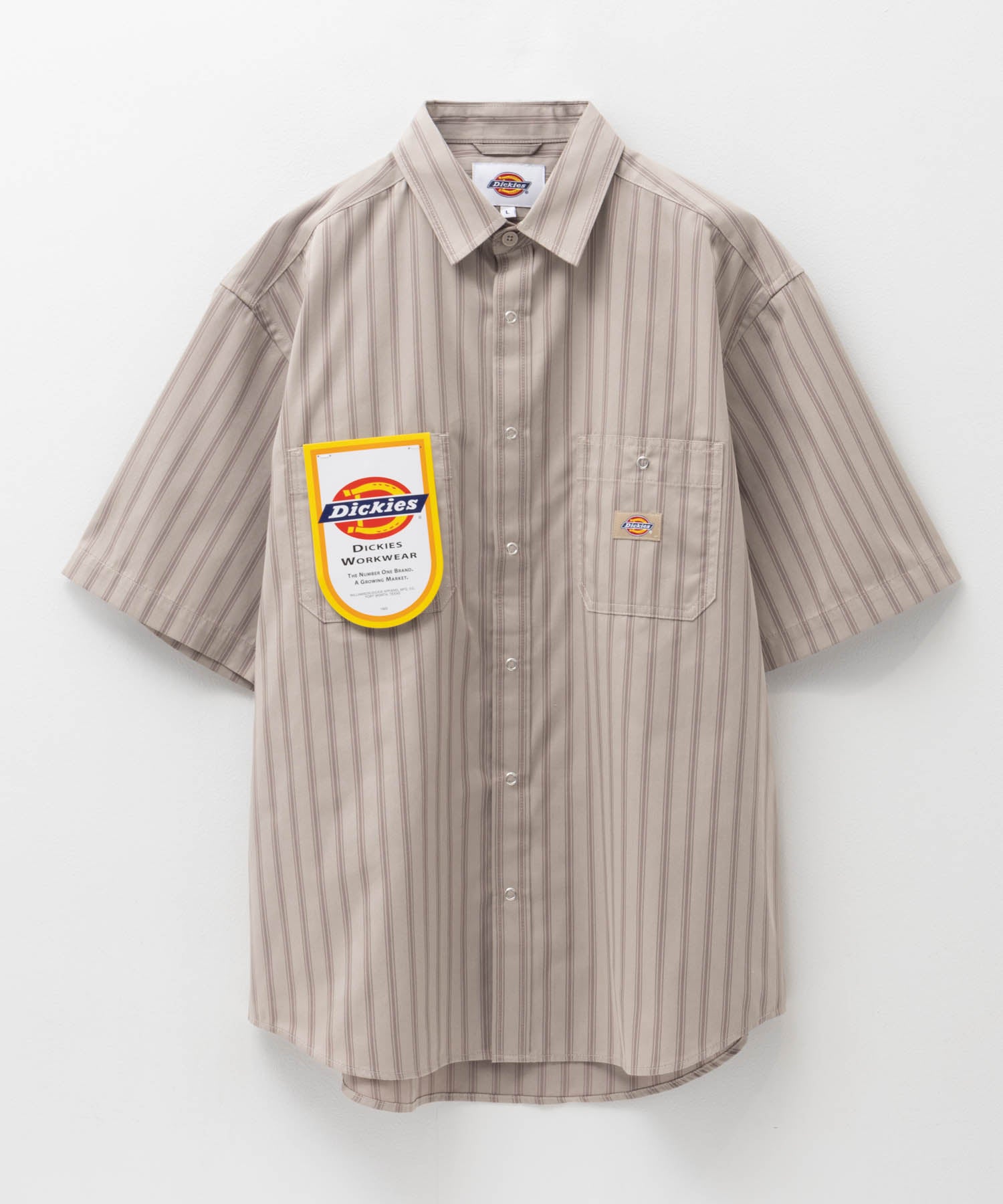 ディッキーズ Dickies リングドットシャツ （チャコール） チャコール