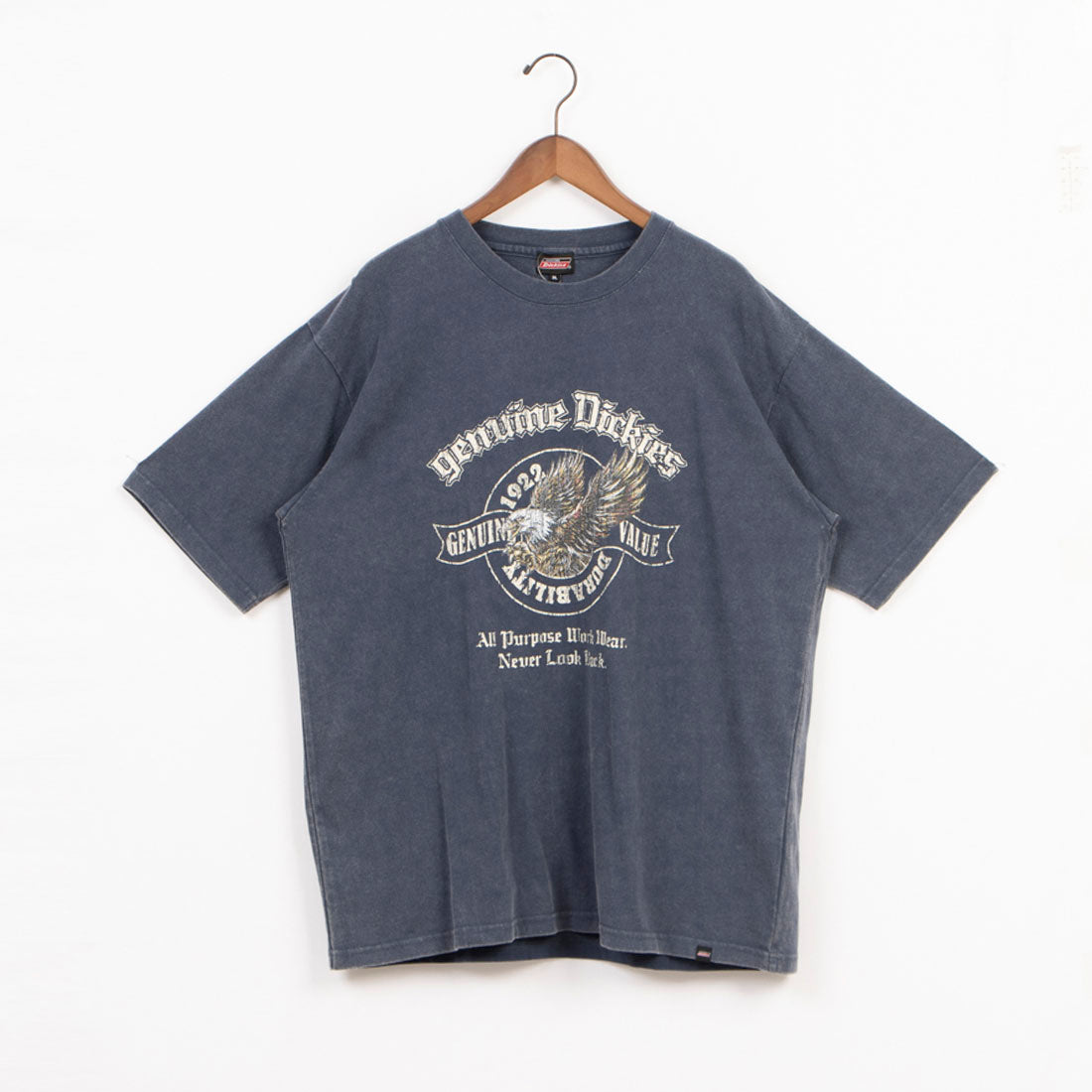 ジェニュインディッキーズ GENUINE Dickies 大きいサイズ 3L 4L 5L パウダーブリーチ 半袖Tシャツ メンズ バックプリントT ネイビー