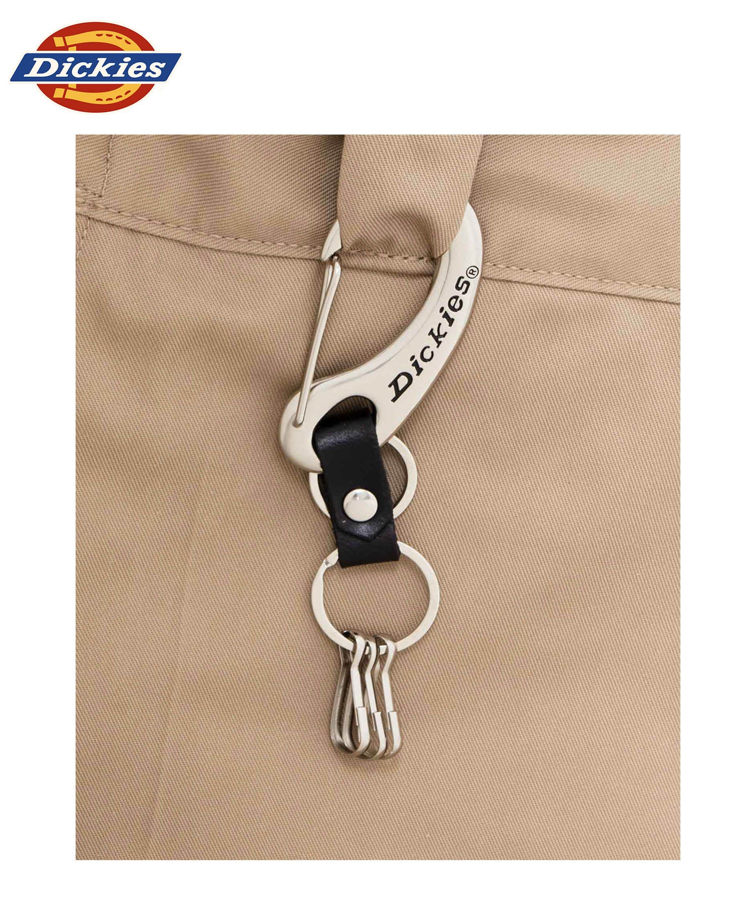 ディッキーズ Dickies カラビナキーホルダー （シルバー×ブラック） シルバー×ブラック