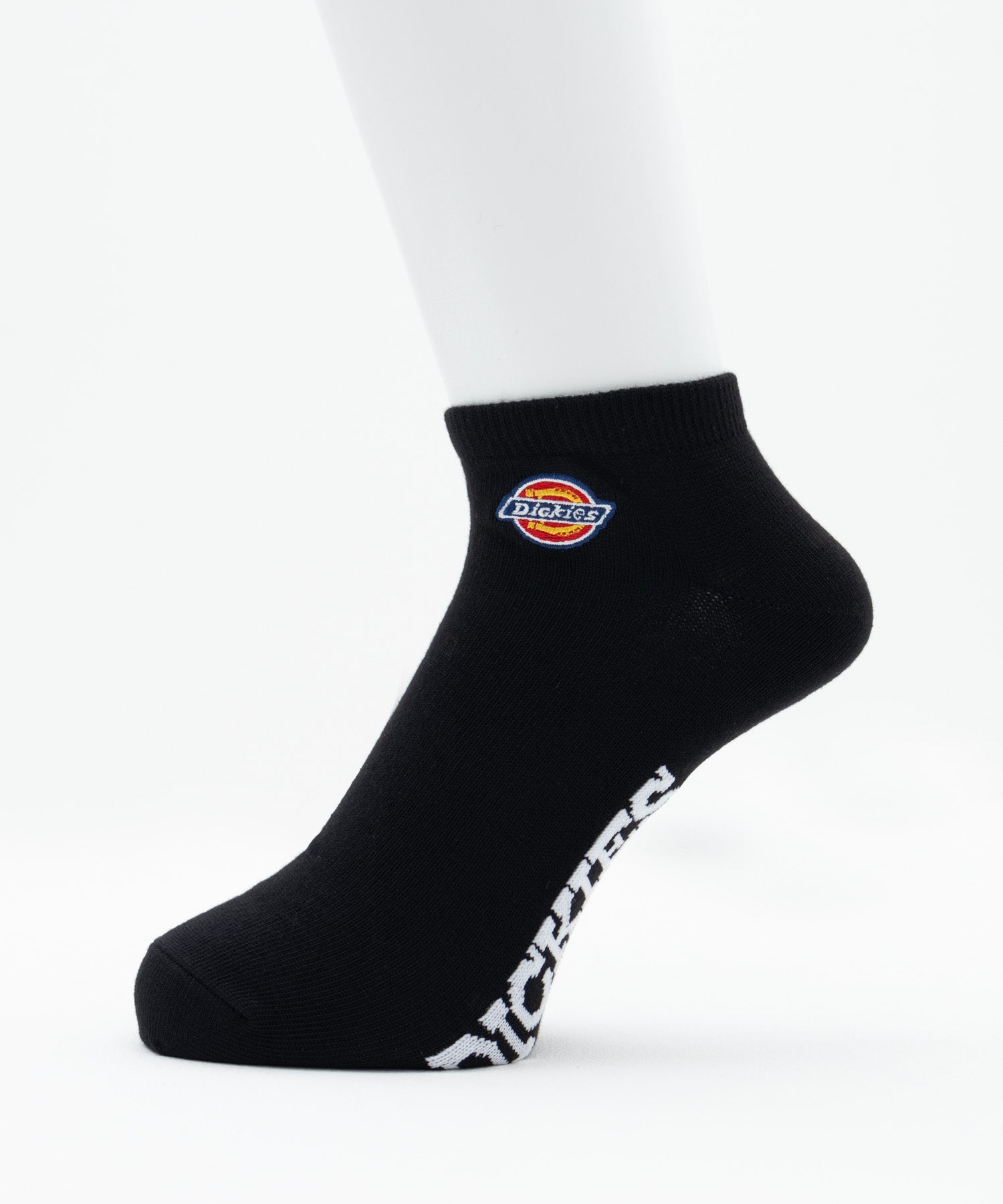 ディッキーズ Dickies アンクルソックス ロゴ平編み刺繍 3足組 （ブラック） ブラック