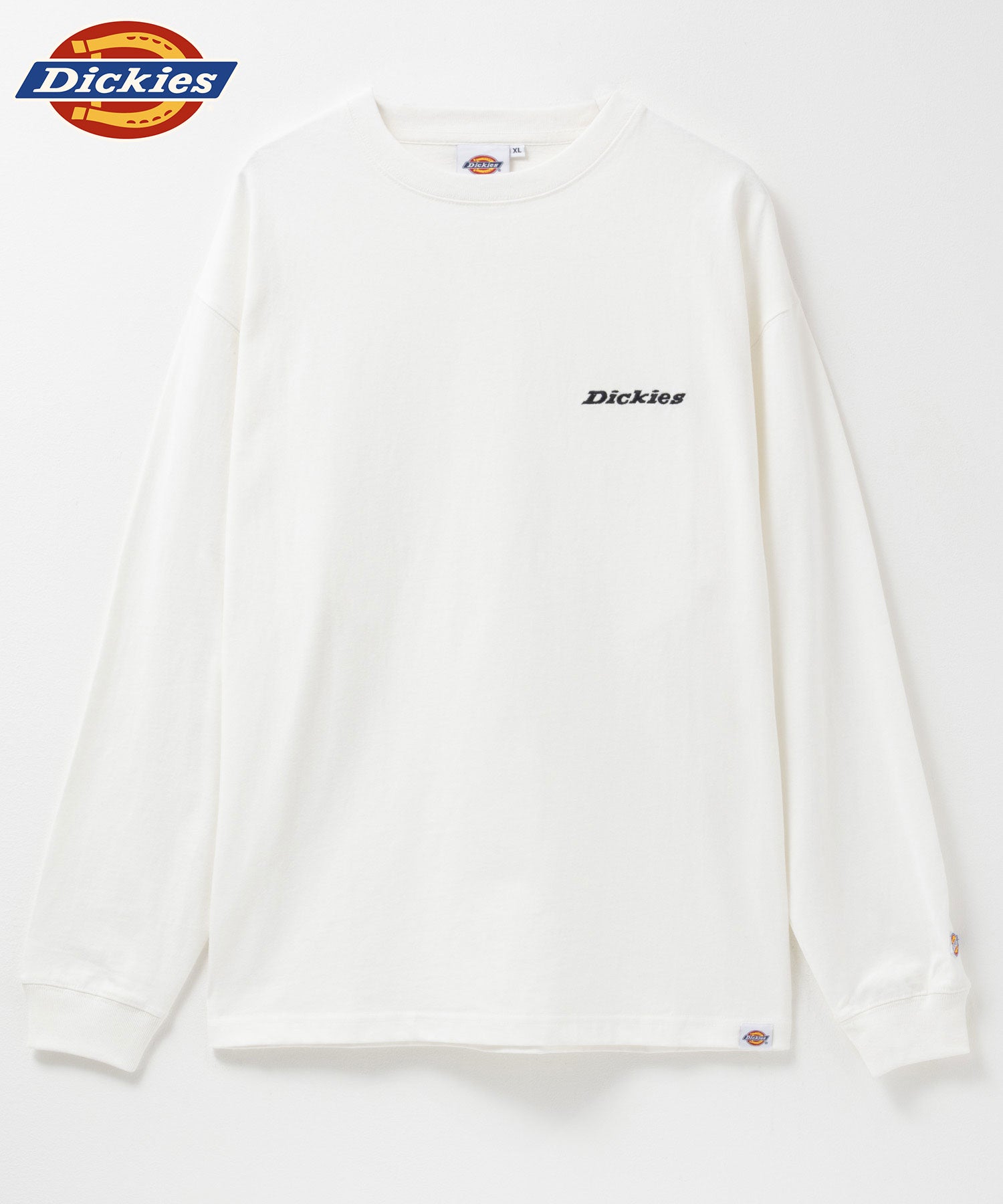 ディッキーズ Dickies ワンポイント刺繍長袖Tシャツ （ホワイト） ホワイト