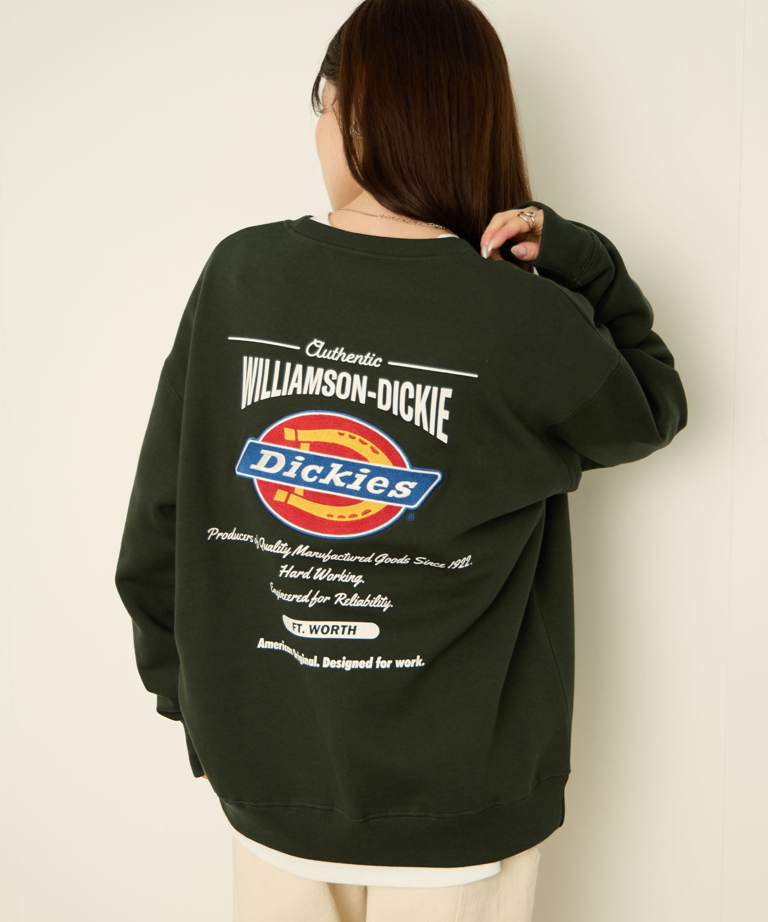 ディッキーズ Dickies 裏起毛刺繍トレーナー （グリーン） グリーン