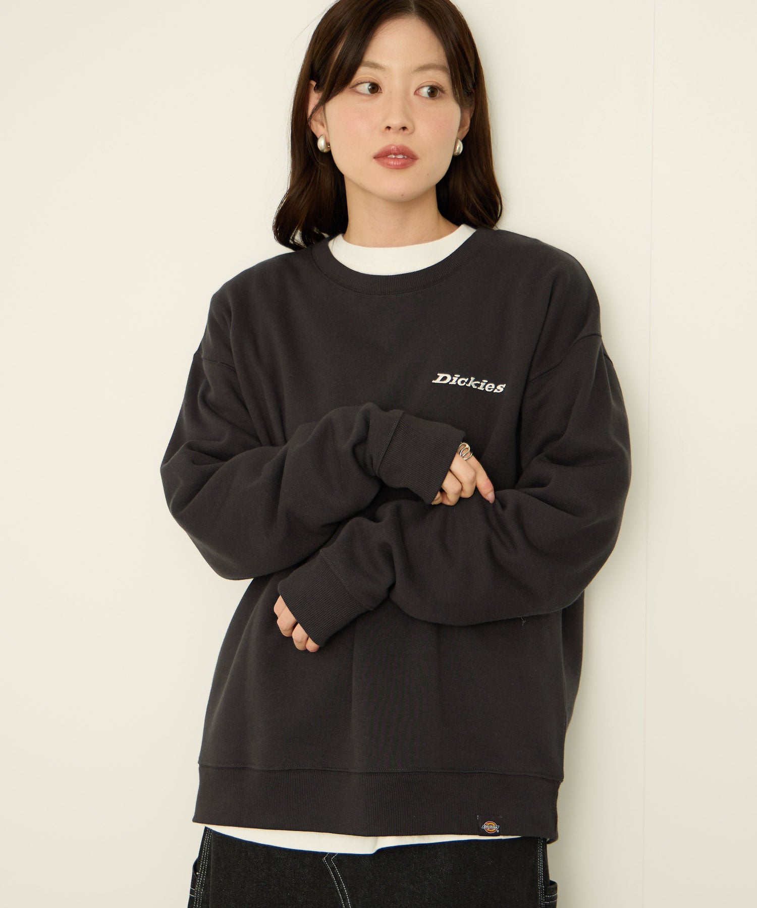 ディッキーズ Dickies 裏起毛刺繍トレーナー （グリーン） グリーン