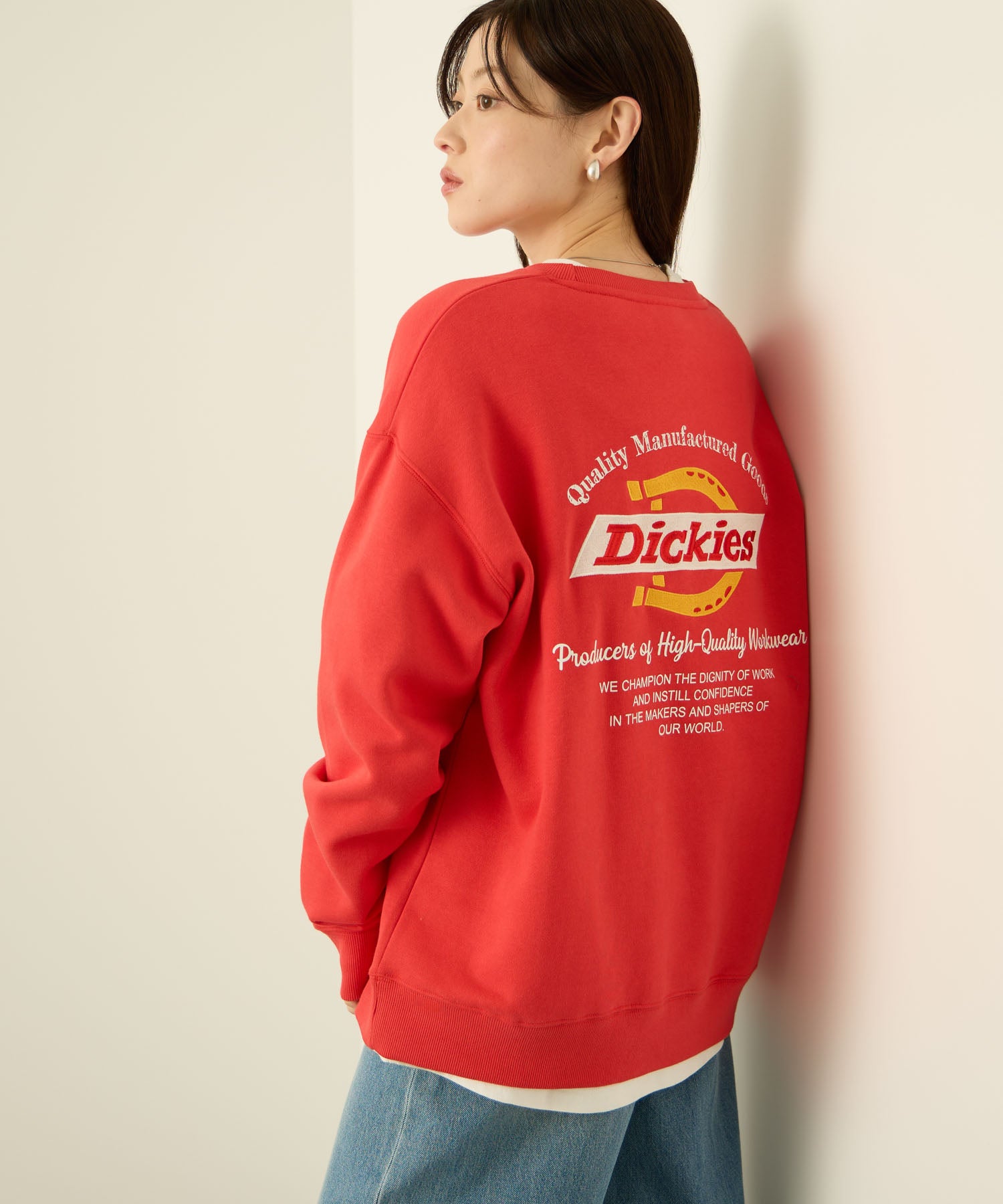 ディッキーズ Dickies 裏起毛刺繍トレーナー （グリーン） グリーン