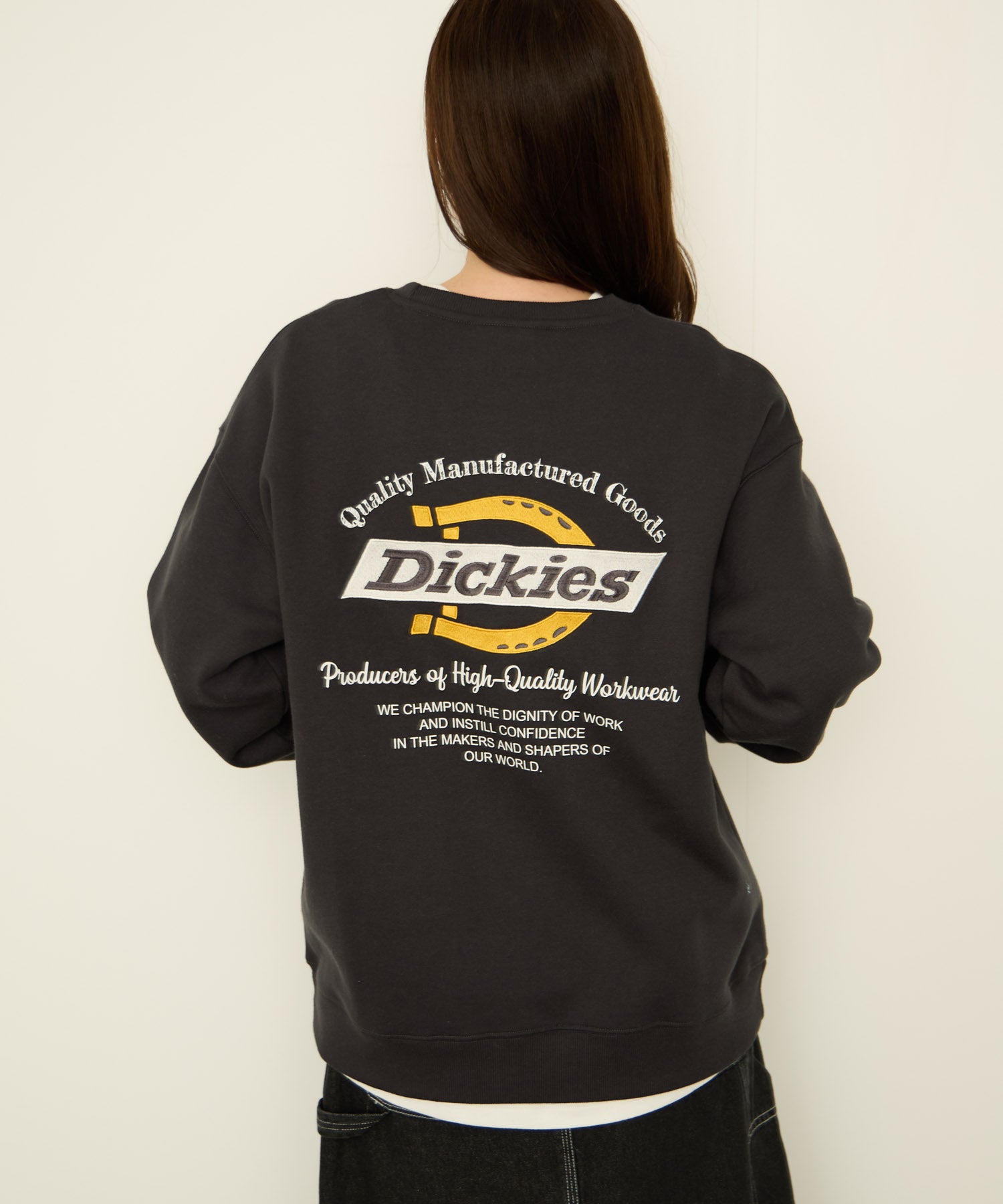 ディッキーズ Dickies 裏起毛刺繍トレーナー （グリーン） グリーン