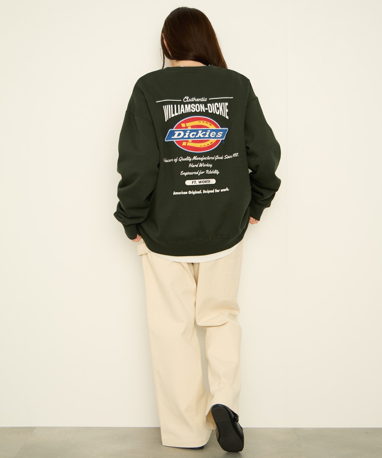 ディッキーズ Dickies 裏起毛刺繍トレーナー （グリーン） グリーン