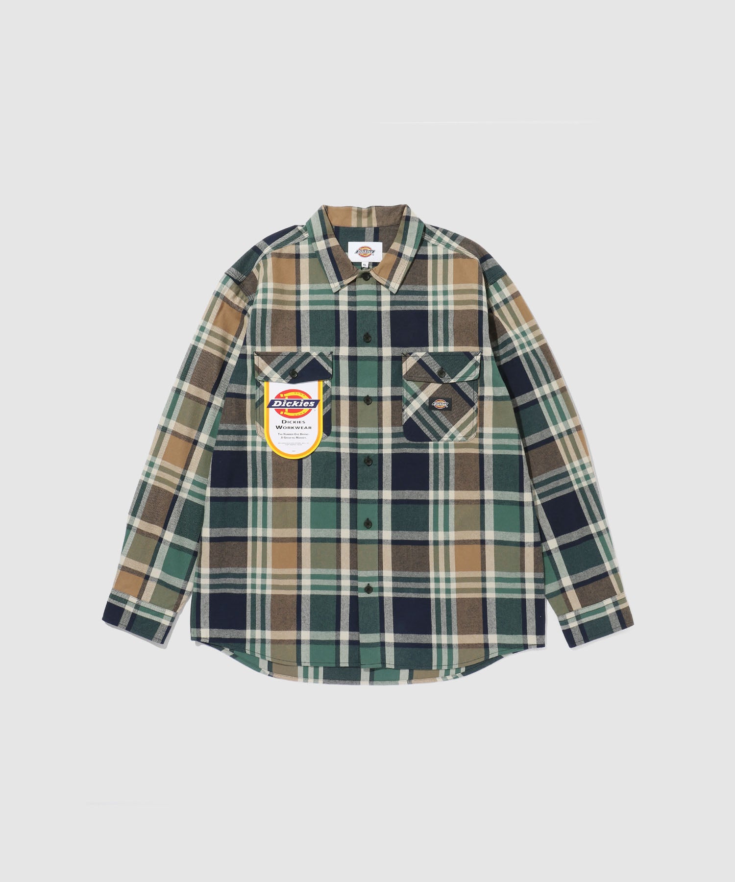 ディッキーズ Dickies チェックワークシャツ （グリーン） グリーン