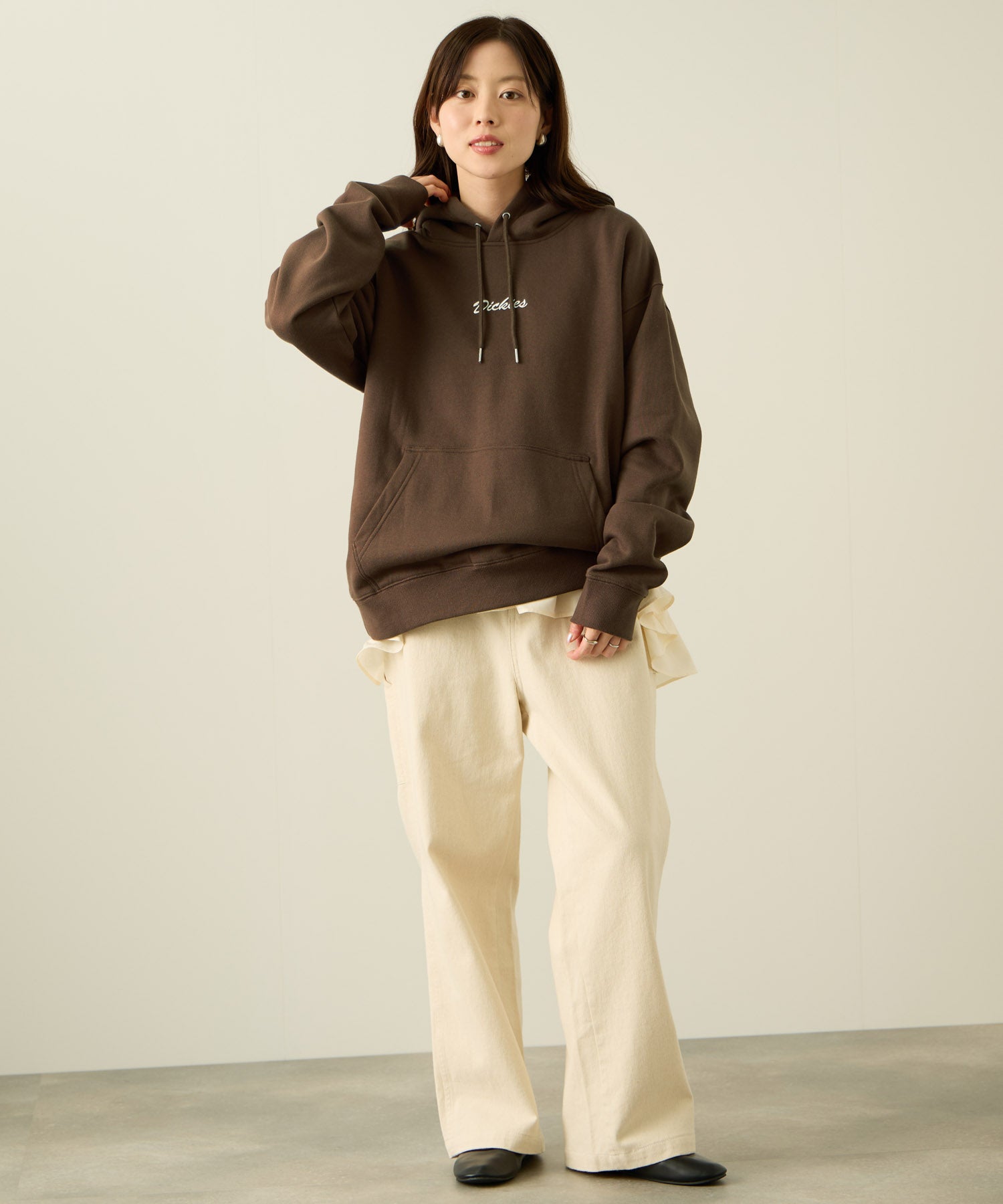 ディッキーズ Dickies 裏起毛刺繍パーカー （アッシュ） アッシュ