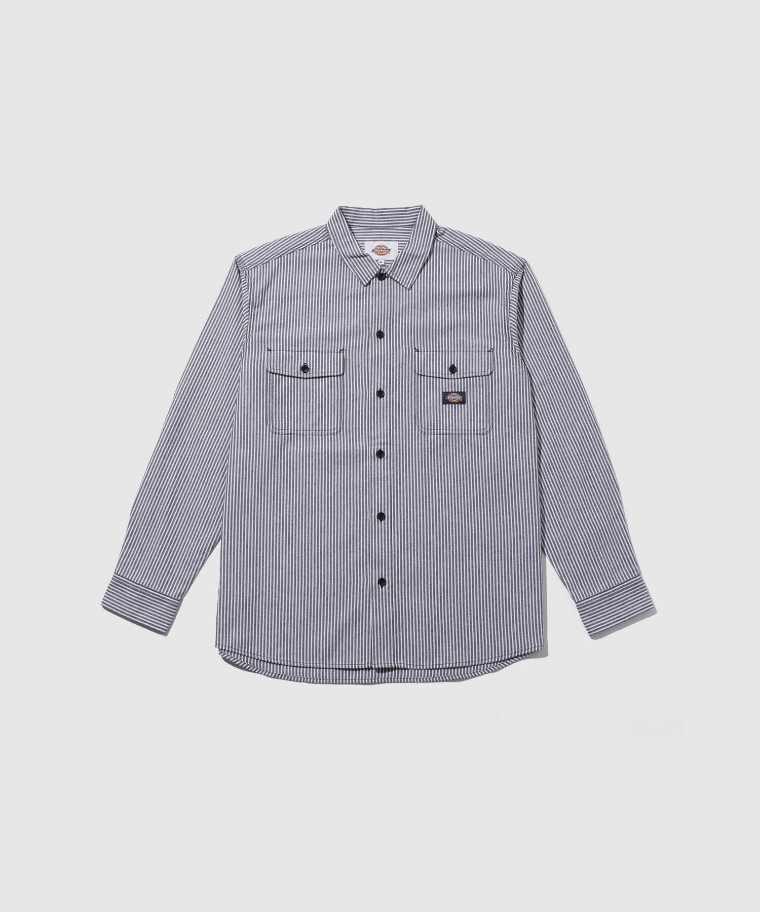 ディッキーズ Dickies ストライプワークシャツ （ネイビーストライプ） ネイビーストライプ