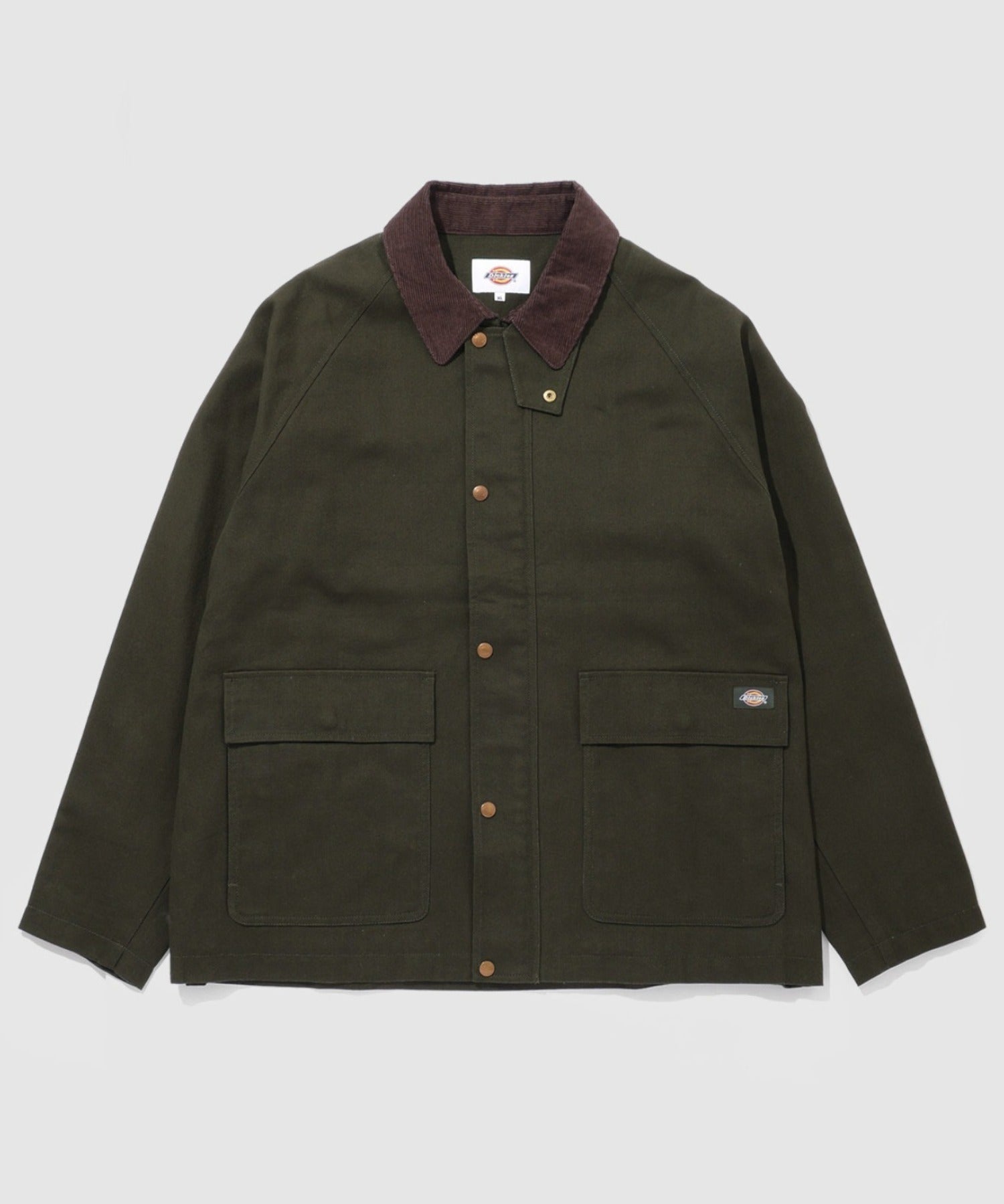 ディッキーズ Dickies 襟コーデュロイ ダックキャンバス ワークジャケット（ブラック） ブラック