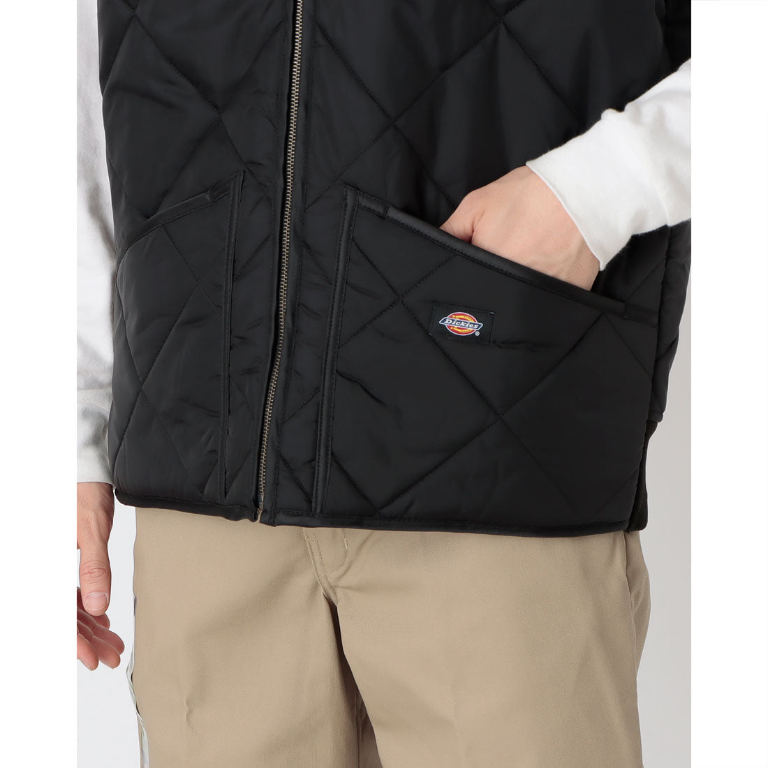 ディッキーズ Dickies ダイアモンド キルティング ベスト ベスト （ブラック） ブラック
