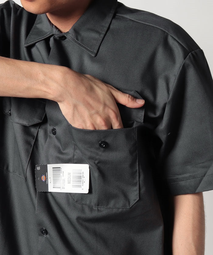 ディッキーズ Dickies 【Dickies / ディッキーズ】SHIRTS SSFQ シャツ 羽織 半袖 ワークシャツ ロゴ ワンポイント ミドル丈 1574
