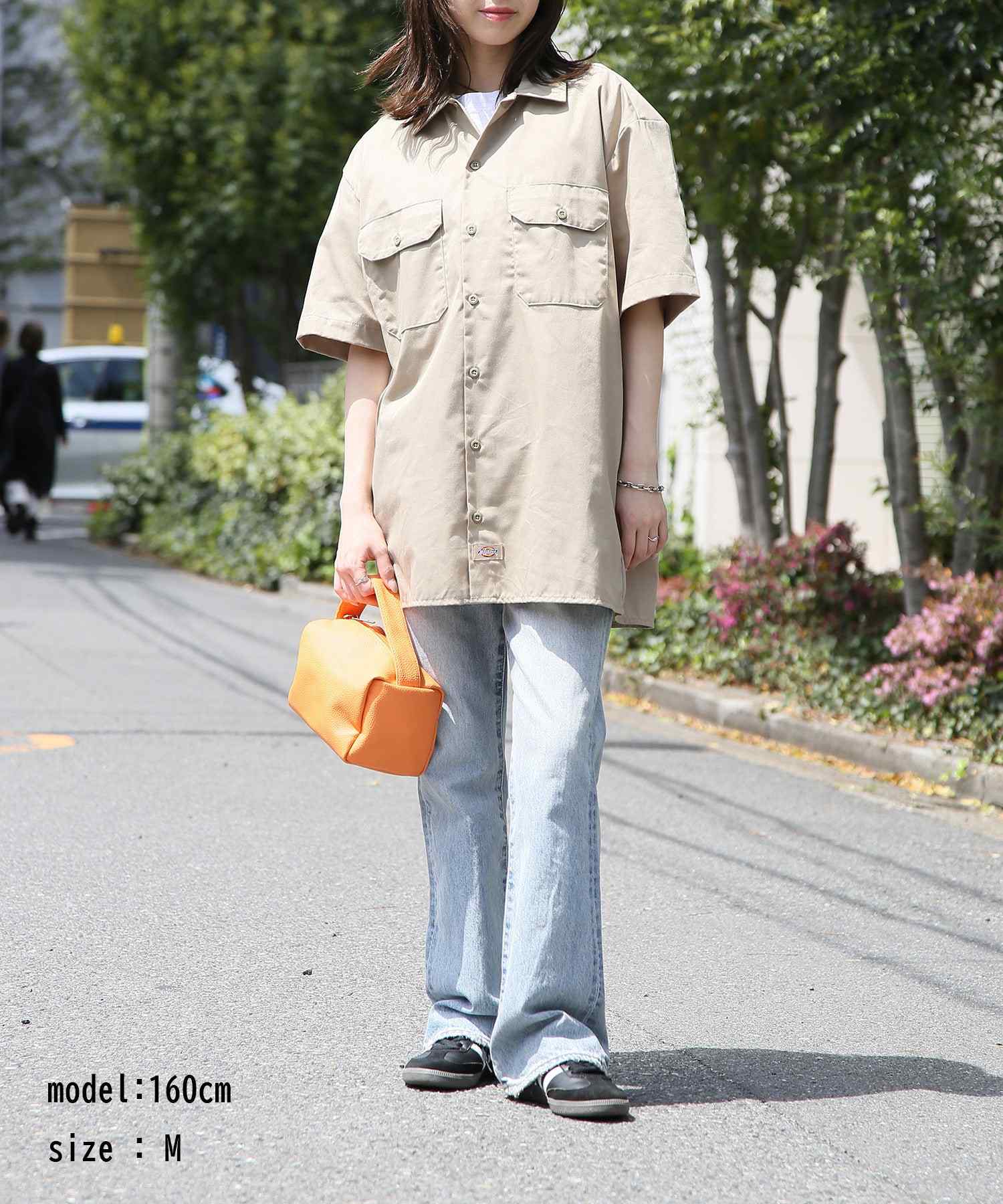 ディッキーズ Dickies 【Dickies / ディッキーズ】SHIRTS SSFQ シャツ 羽織 半袖 ワークシャツ ロゴ ワンポイント ミドル丈 1574