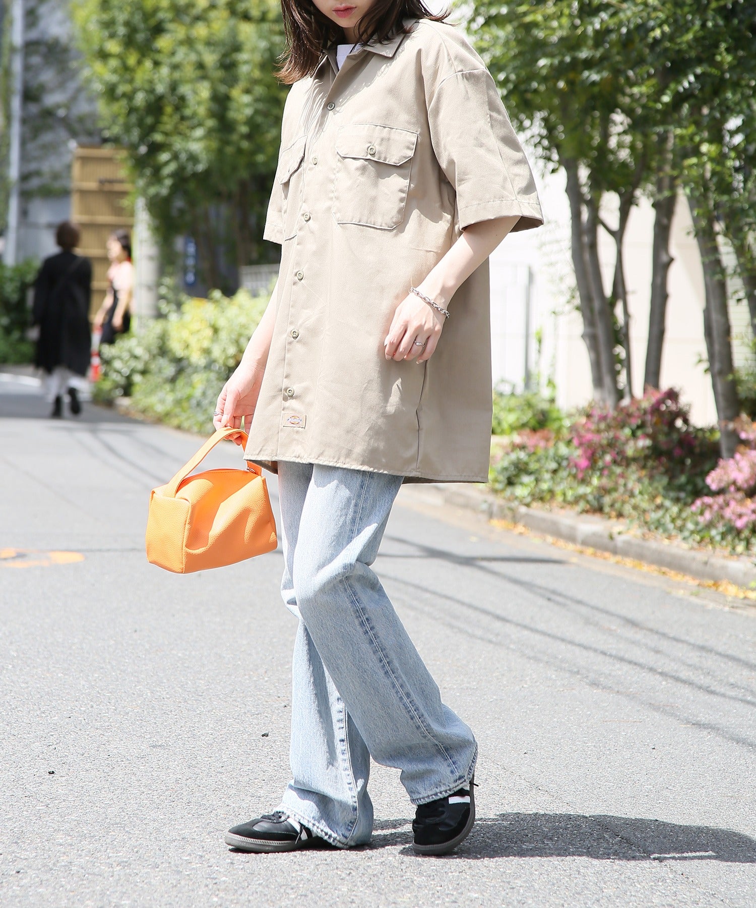 ディッキーズ Dickies 【Dickies / ディッキーズ】SHIRTS SSFQ シャツ 羽織 半袖 ワークシャツ ロゴ ワンポイント ミドル丈 1574