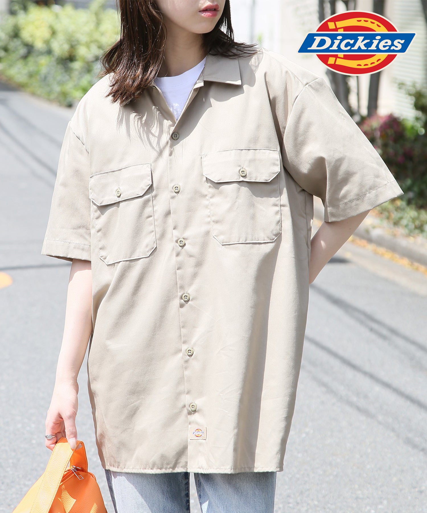 ディッキーズ Dickies 【Dickies / ディッキーズ】SHIRTS SSFQ シャツ 羽織 半袖 ワークシャツ ロゴ ワンポイント ミドル丈 1574
