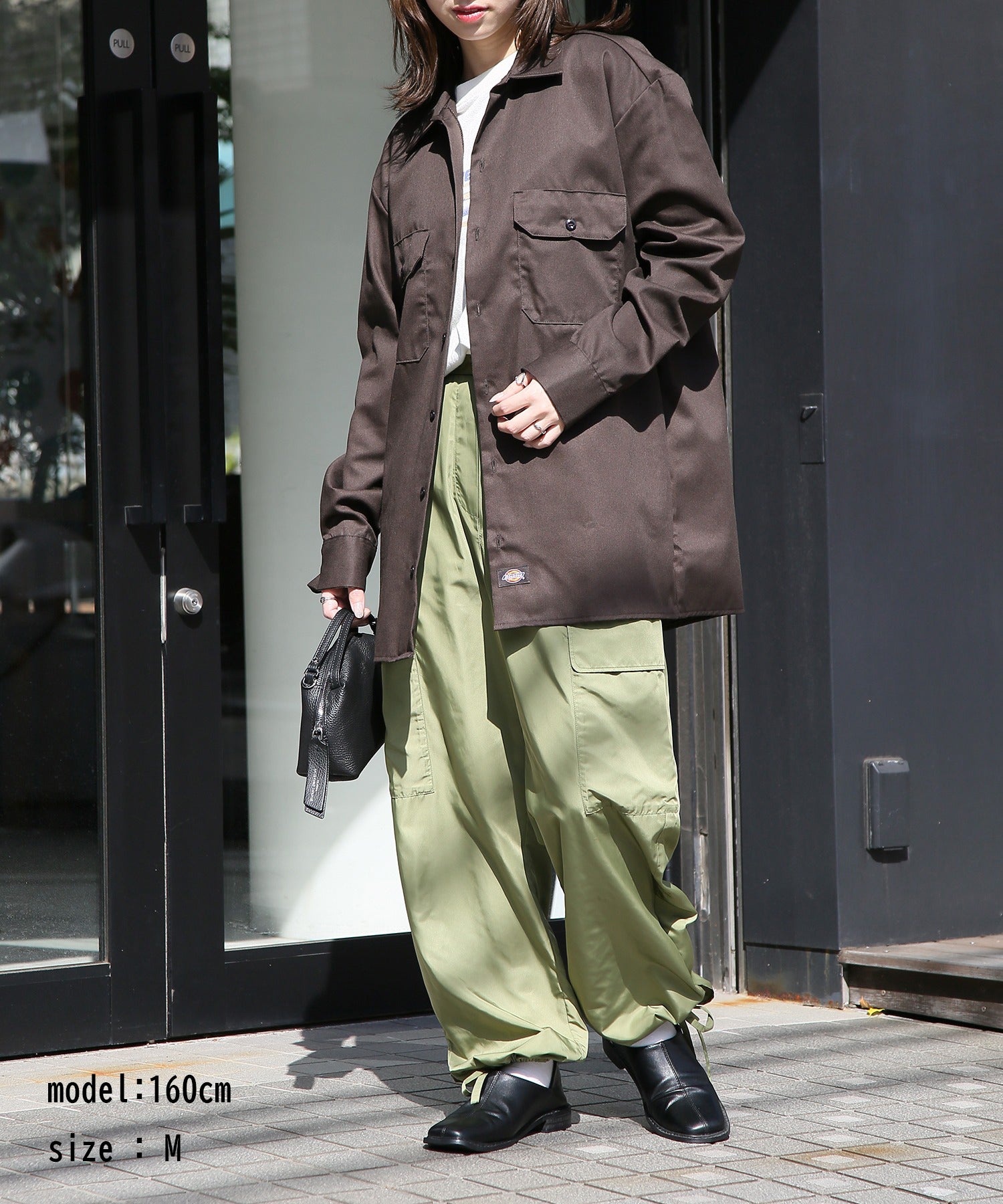 ディッキーズ Dickies さっと羽織れる◎ 【Dickies / ディッキーズ】SHIRTS LSFQ シャツ 羽織り 長袖 ワークシャツ ワンポイント カジュアルシャツ 無地 574 （ダークグリーン） ダークグリーン