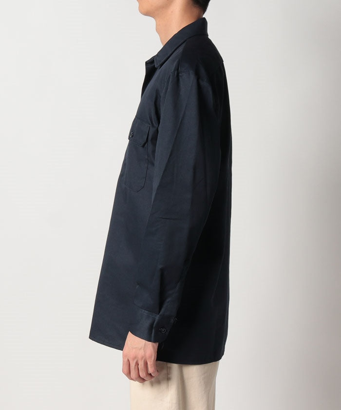 ディッキーズ Dickies さっと羽織れる◎ 【Dickies / ディッキーズ】SHIRTS LSFQ シャツ 羽織り 長袖 ワークシャツ ワンポイント カジュアルシャツ 無地 574 （ダークグリーン） ダークグリーン