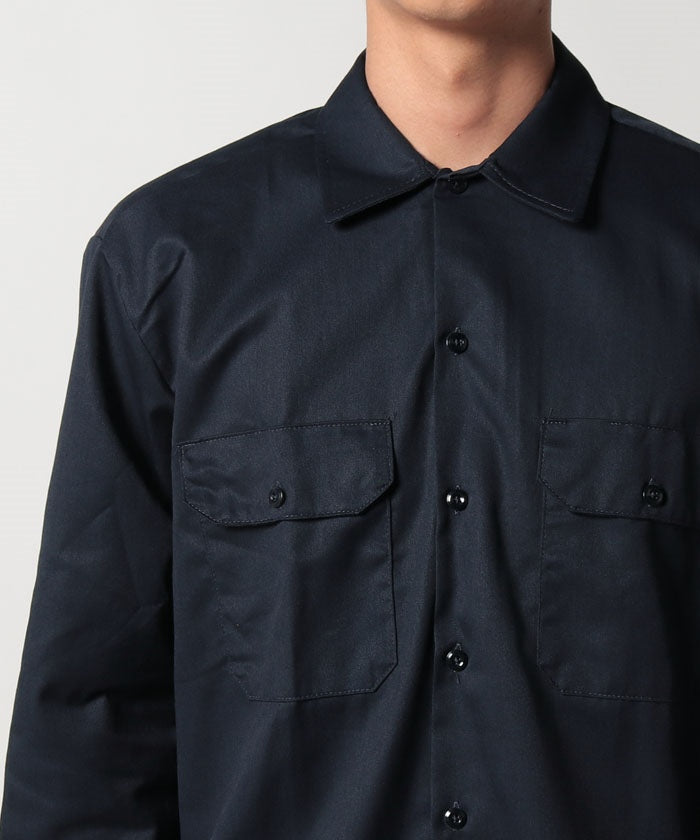 ディッキーズ Dickies さっと羽織れる◎ 【Dickies / ディッキーズ】SHIRTS LSFQ シャツ 羽織り 長袖 ワークシャツ ワンポイント カジュアルシャツ 無地 574 （ダークグリーン） ダークグリーン