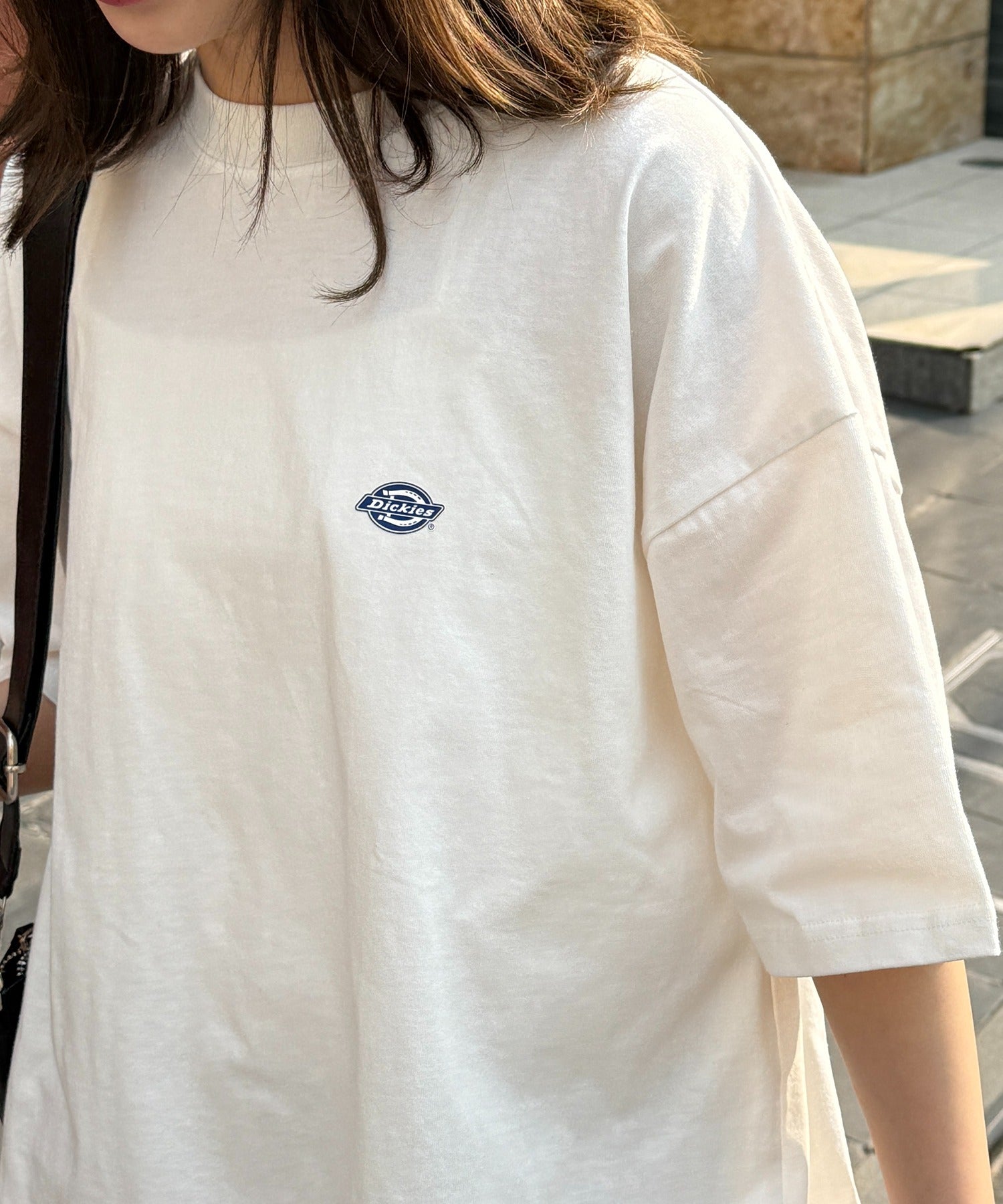 ディッキーズ Dickies 左胸ワンポイント中厚盛プリントTシャツ 5222-TTMDK1 （ホワイト系1） ホワイト系1
