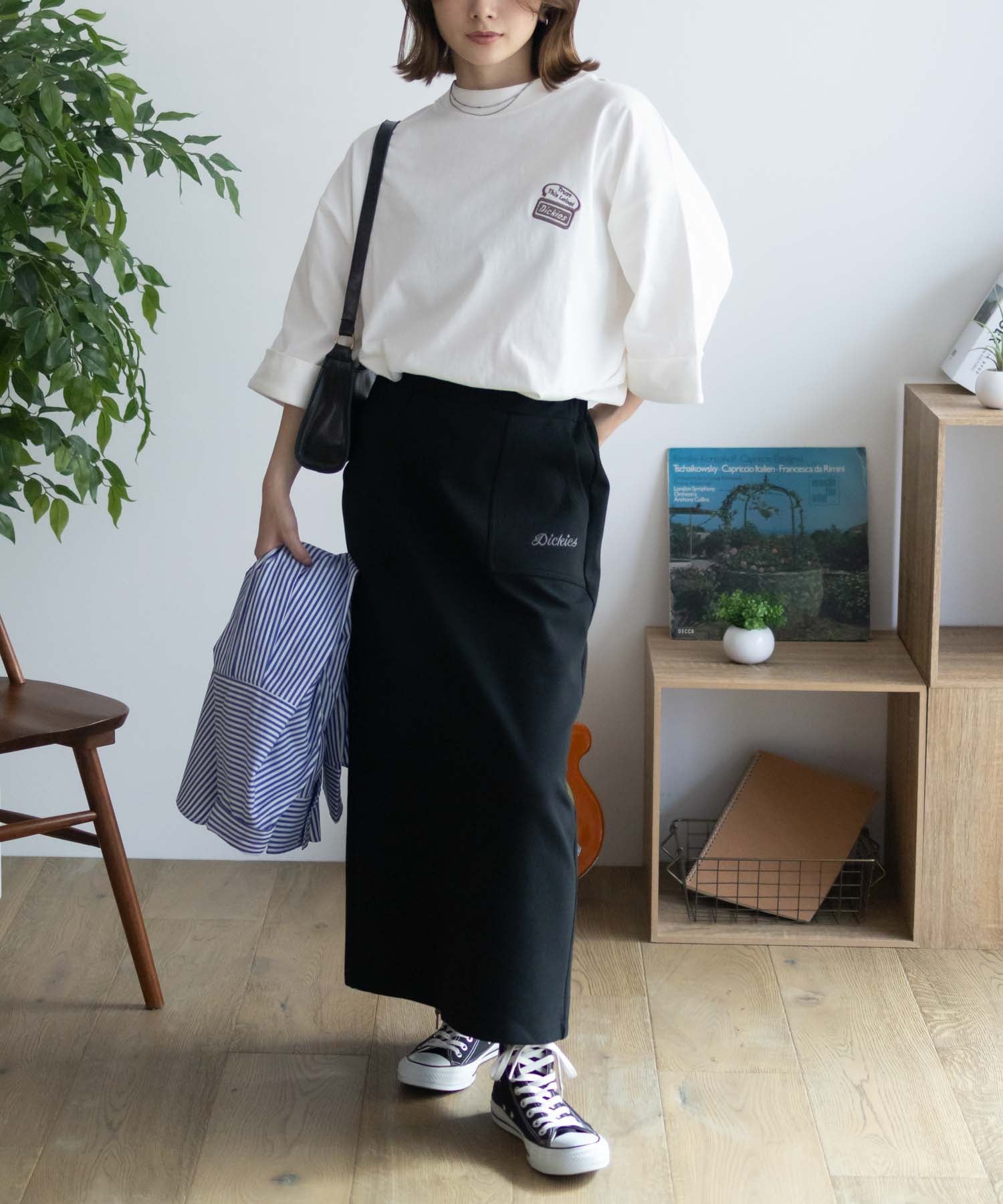 ディッキーズ Dickies ポンチ素材 ストレッチスカート （杢グレー） 杢グレー
