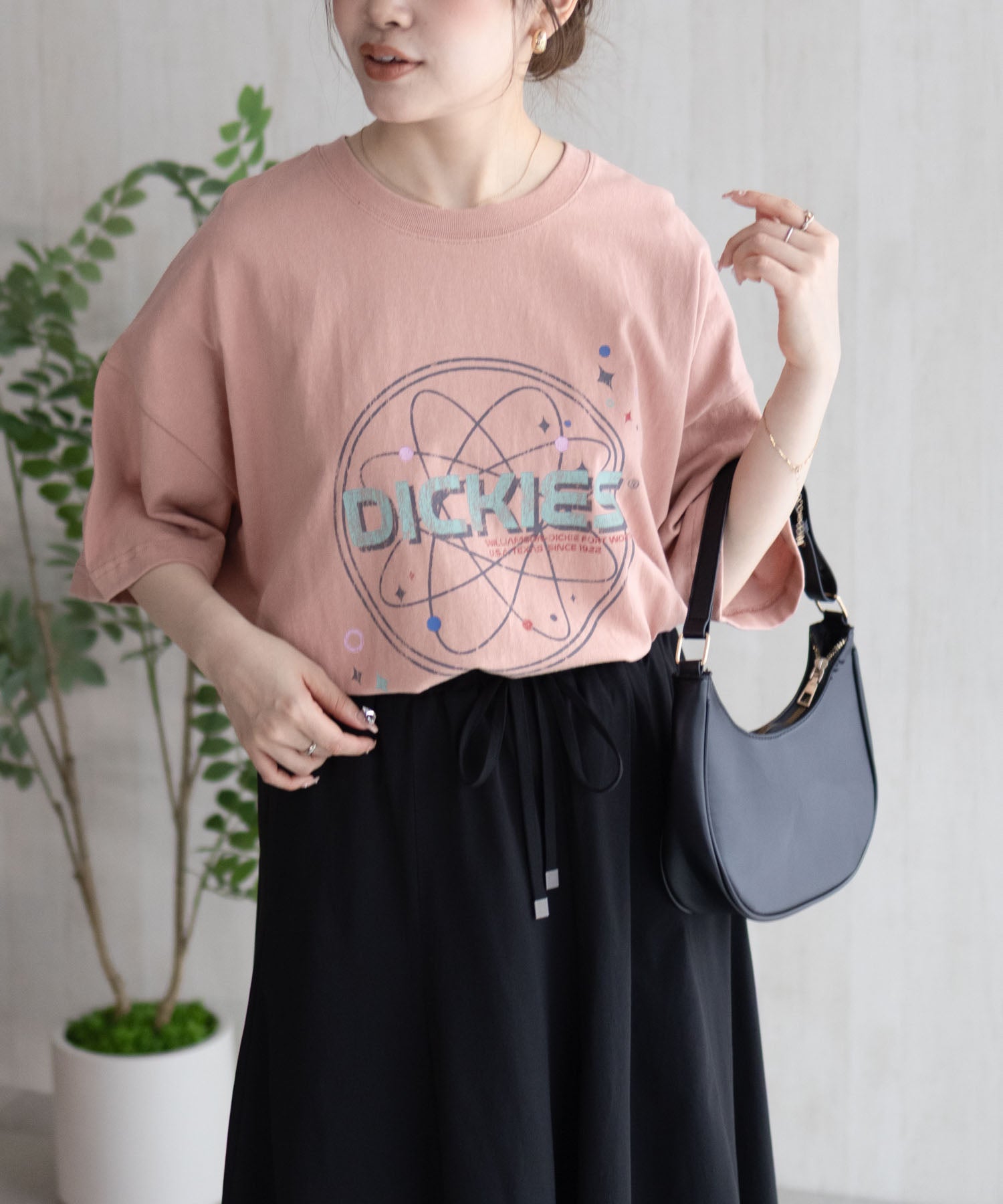 ディッキーズ Dickies バイオ加工アイコンTシャツ （ピンクオレンジ） ピンクオレンジ