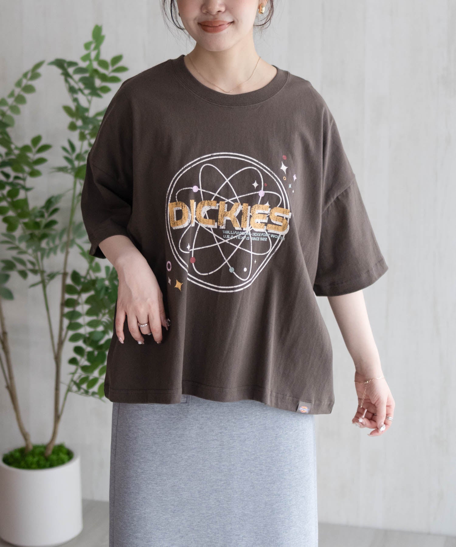 ディッキーズ Dickies バイオ加工アイコンTシャツ （ピンクオレンジ） ピンクオレンジ