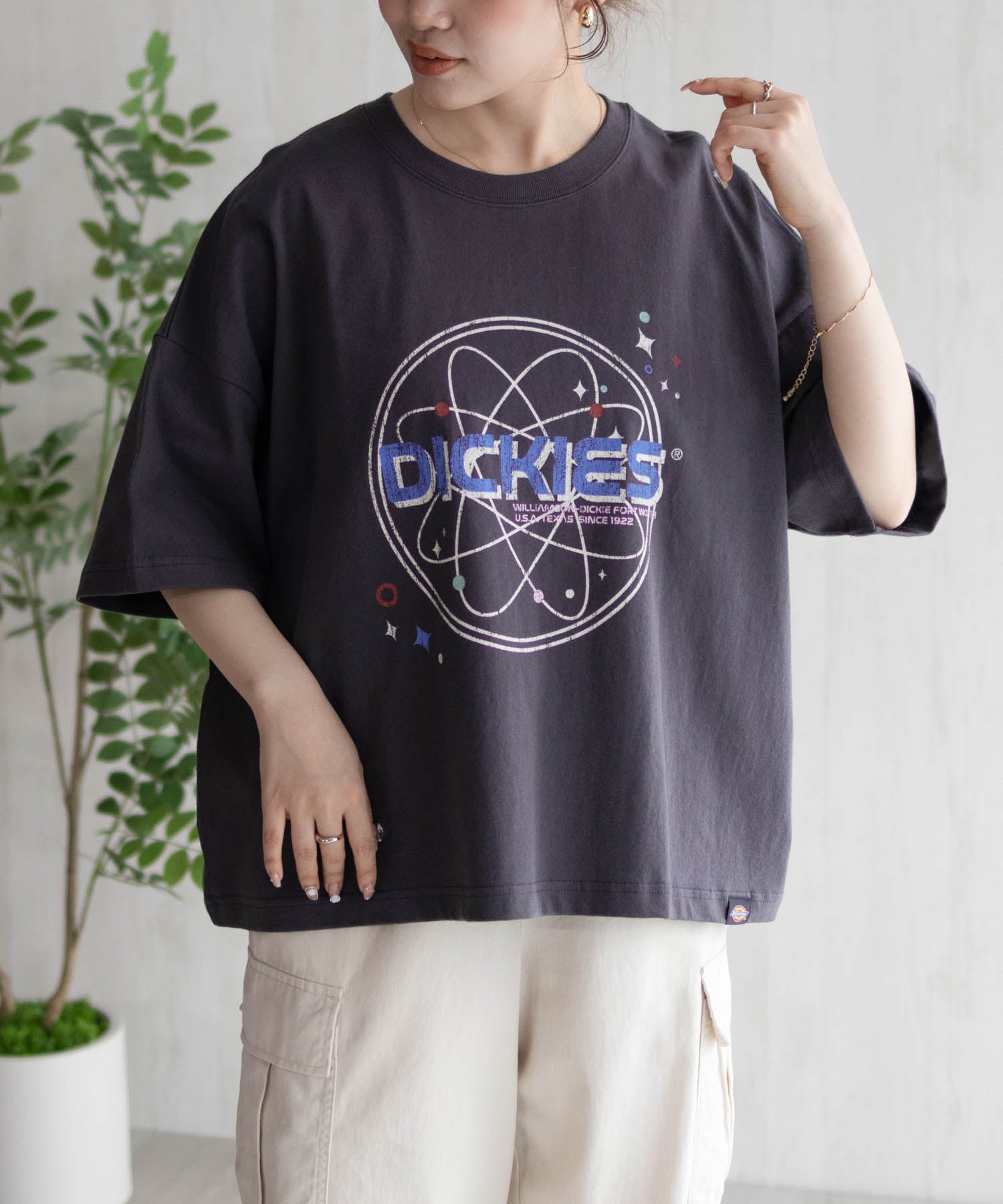 ディッキーズ Dickies バイオ加工アイコンTシャツ （ピンクオレンジ） ピンクオレンジ