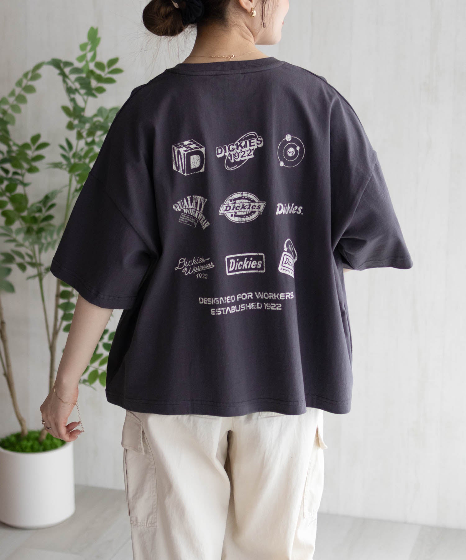 ディッキーズ Dickies バイオ加工アイコンTシャツ （ピンクオレンジ） ピンクオレンジ