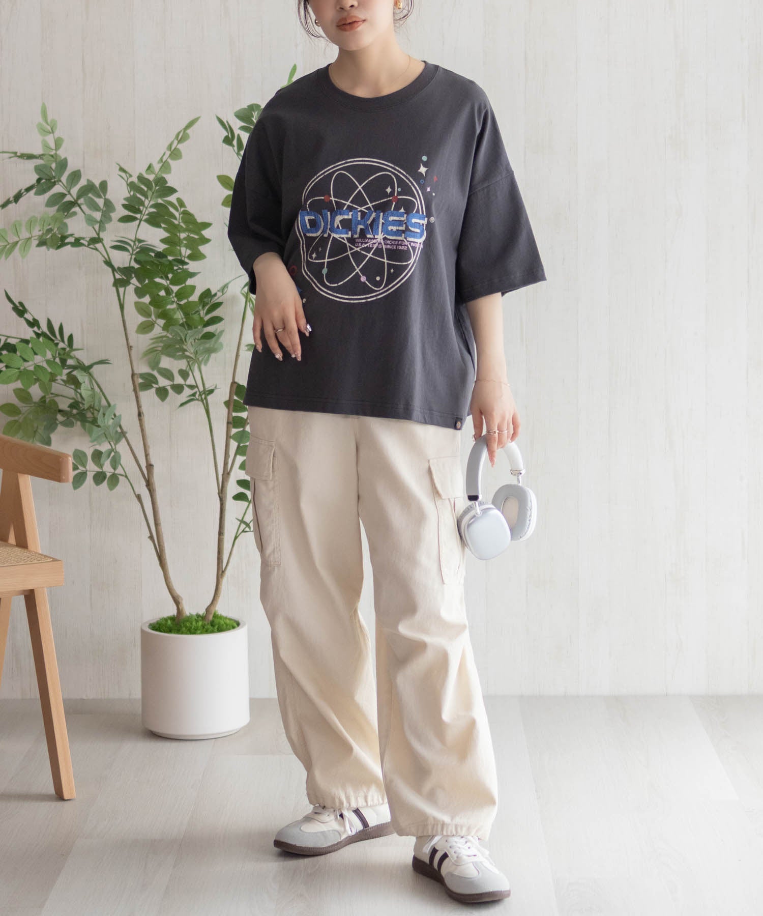 ディッキーズ Dickies バイオ加工アイコンTシャツ （ピンクオレンジ） ピンクオレンジ