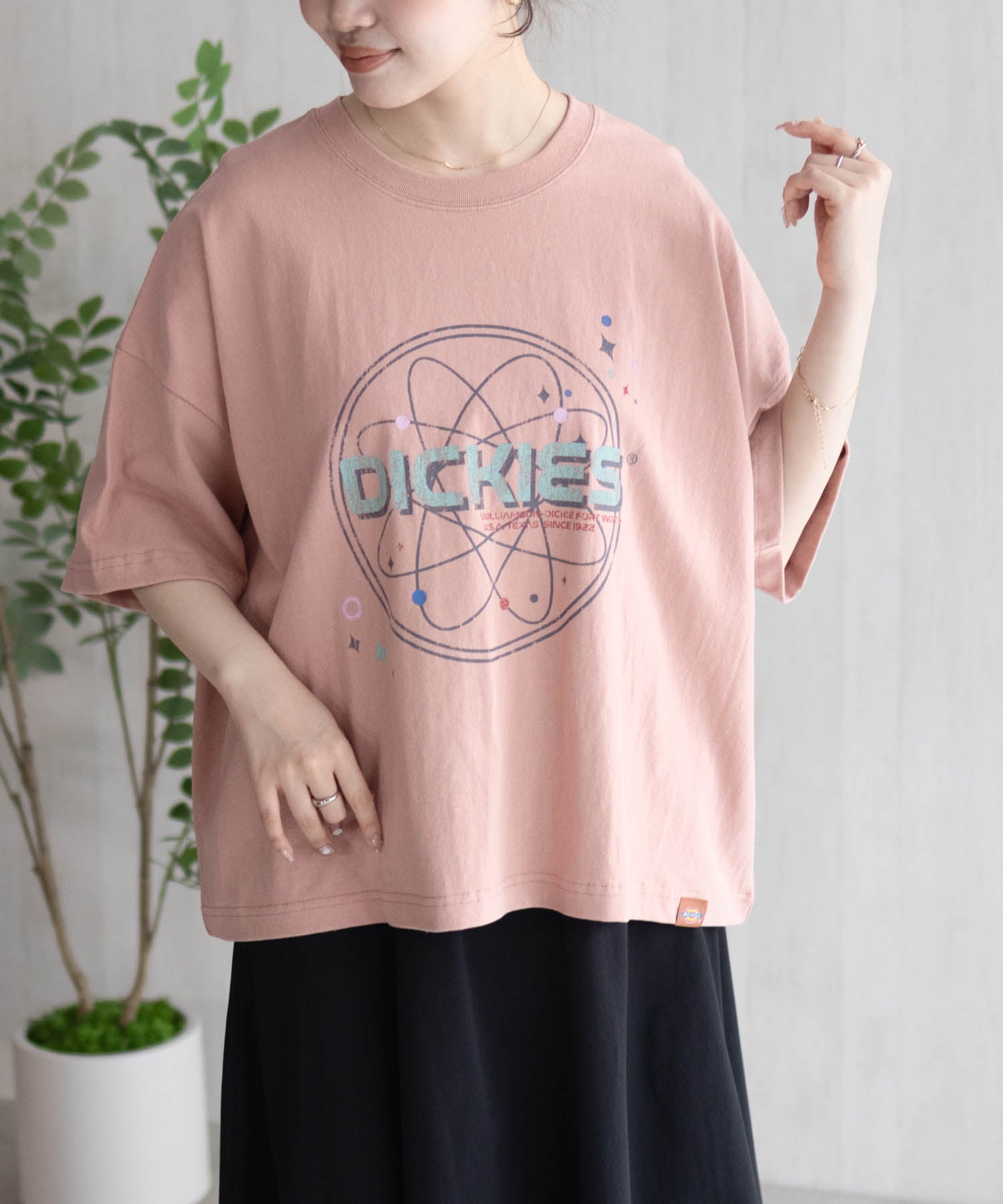 ディッキーズ Dickies バイオ加工アイコンTシャツ （ピンクオレンジ） ピンクオレンジ