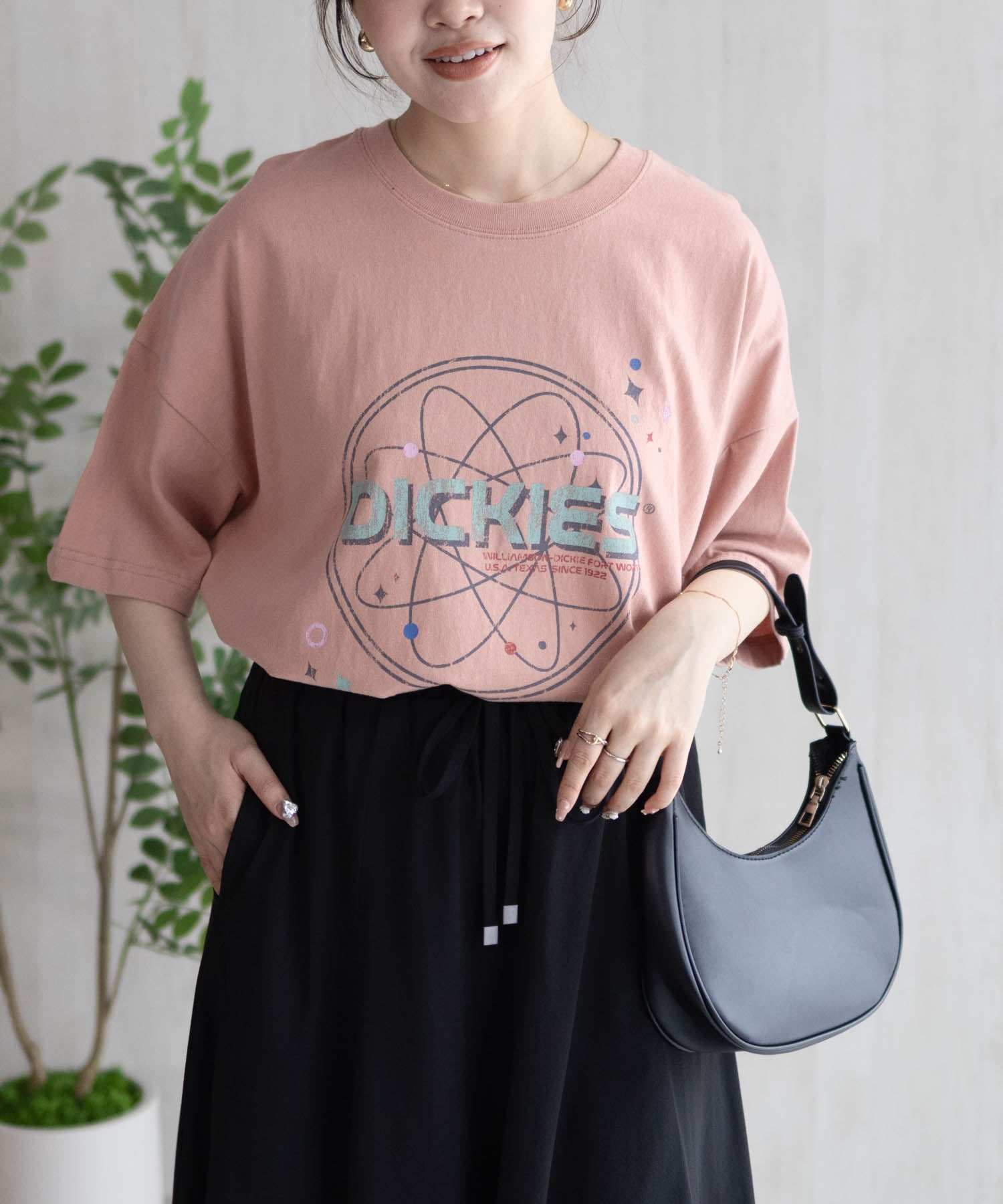 ディッキーズ Dickies バイオ加工アイコンTシャツ （ピンクオレンジ） ピンクオレンジ