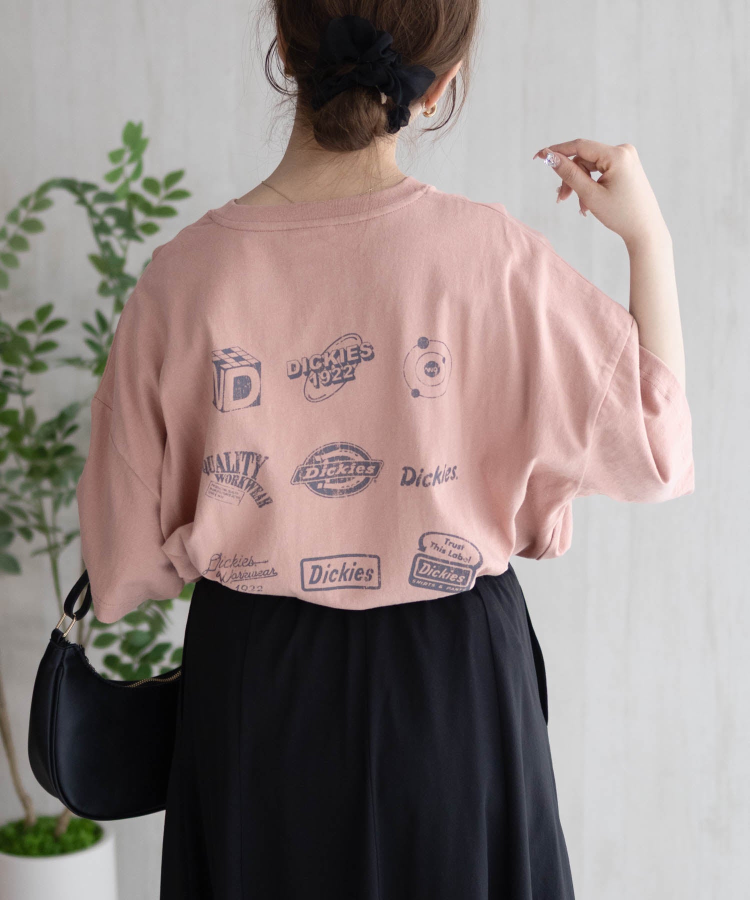 ディッキーズ Dickies バイオ加工アイコンTシャツ （ピンクオレンジ） ピンクオレンジ