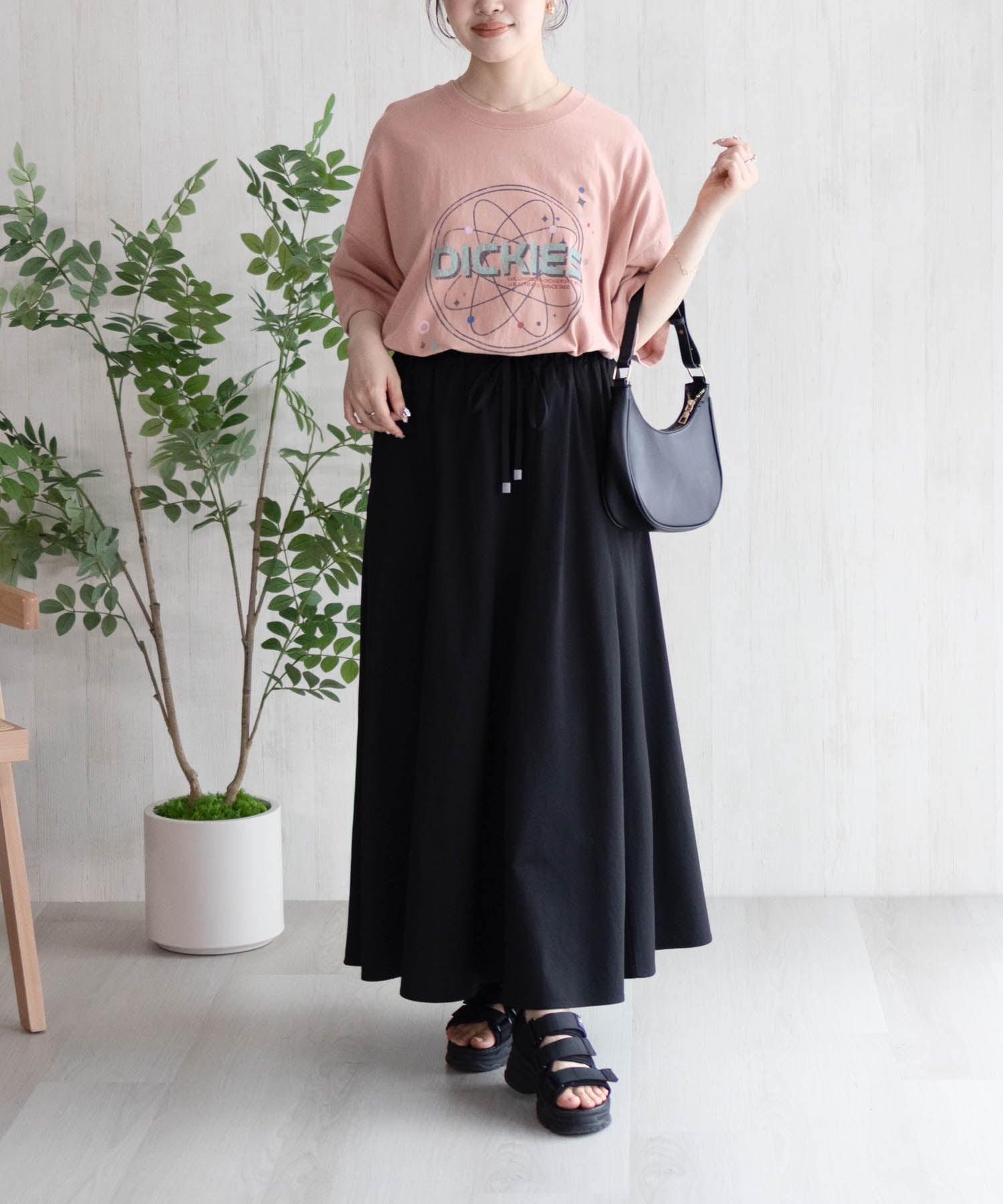 ディッキーズ Dickies バイオ加工アイコンTシャツ （ピンクオレンジ） ピンクオレンジ