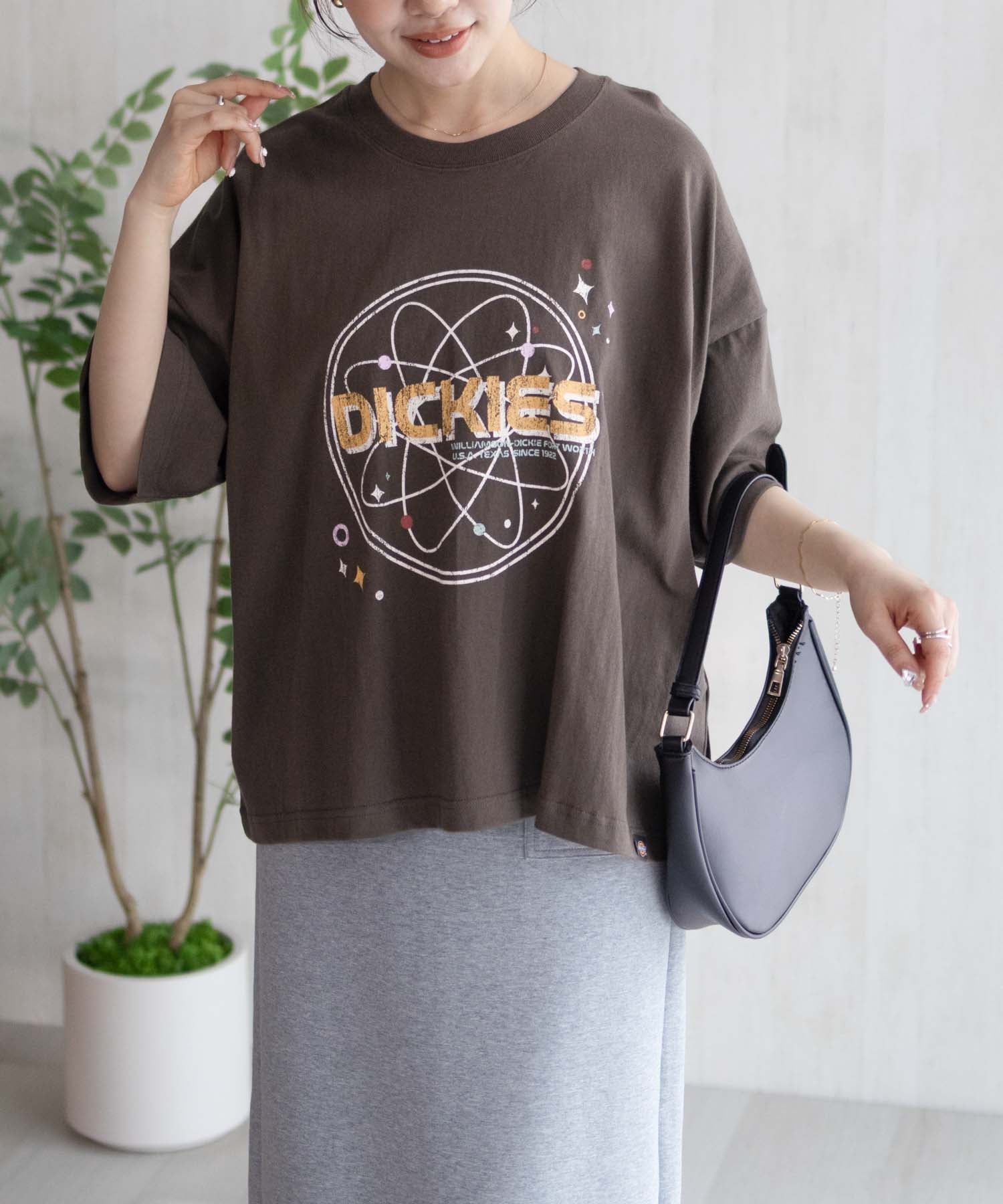 ディッキーズ Dickies バイオ加工アイコンTシャツ （ピンクオレンジ） ピンクオレンジ