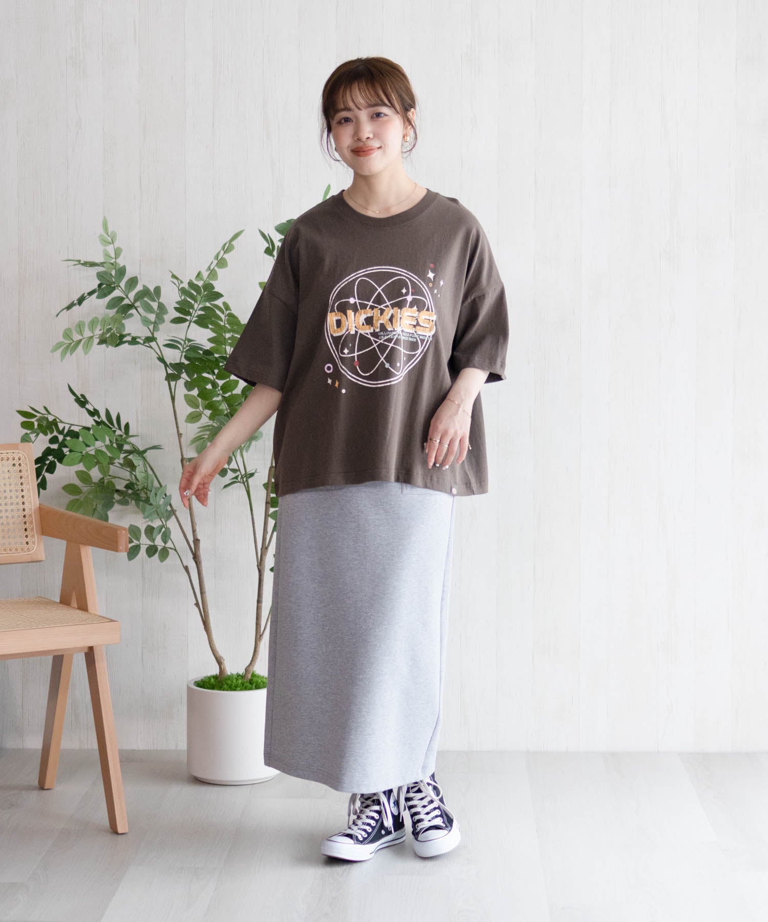 ディッキーズ Dickies バイオ加工アイコンTシャツ （ピンクオレンジ） ピンクオレンジ