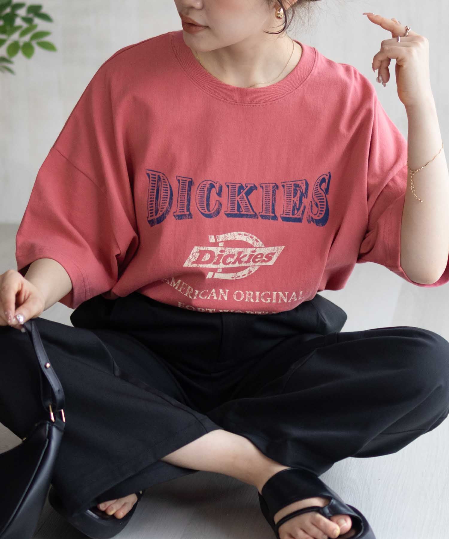 ディッキーズ Dickies バイオ加工カレッジTシャツ （レッド） レッド