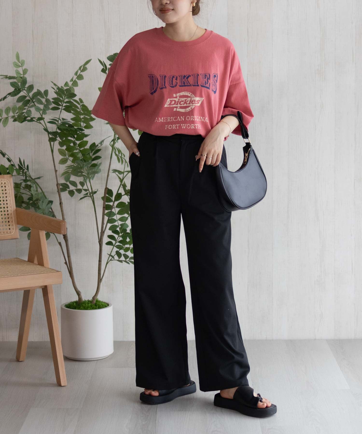 ディッキーズ Dickies バイオ加工カレッジTシャツ （レッド） レッド
