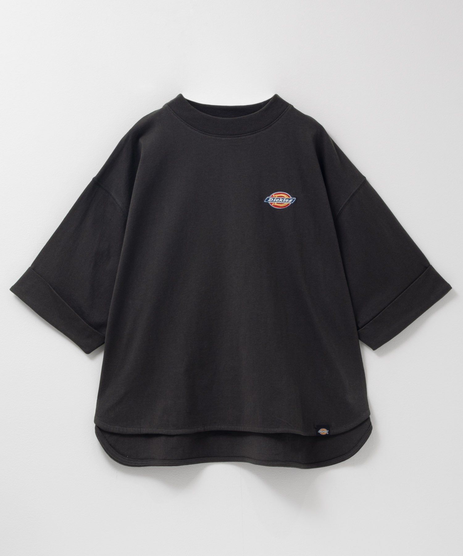ディッキーズ Dickies 刺繍6分袖ロールアップTシャツ （グレージュ） グレージュ
