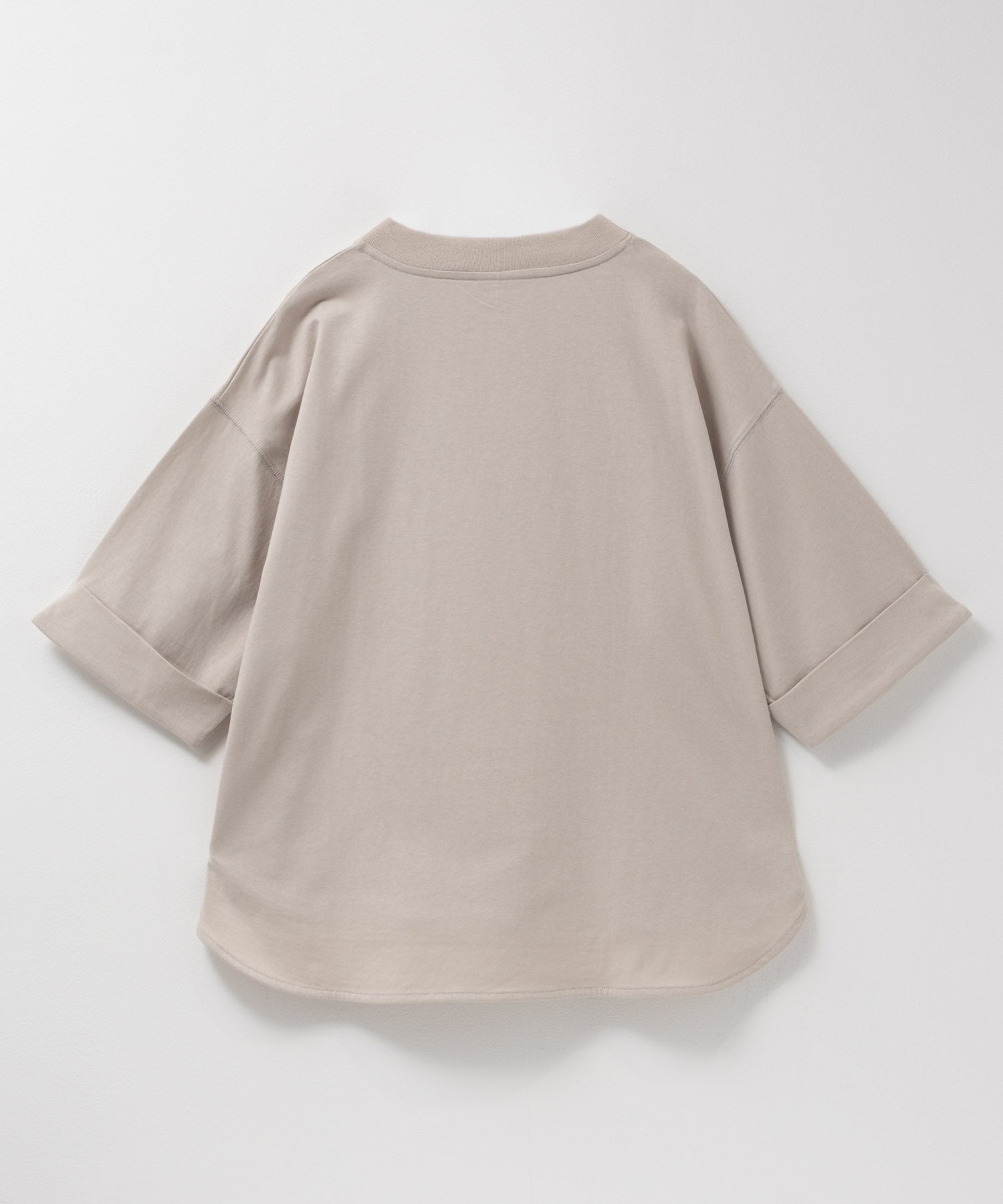 ディッキーズ Dickies 刺繍6分袖ロールアップTシャツ （グレージュ） グレージュ