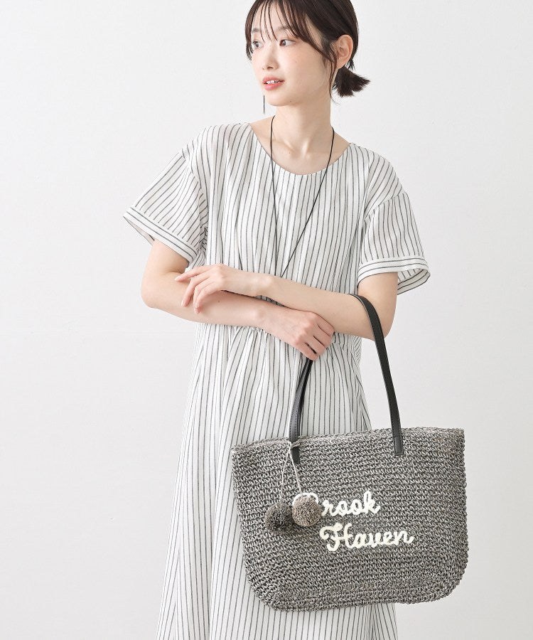 デッサン Dessin ロゴ刺繍 ポンポンチャーム付き ペーパーメッシュトート （ネイビー(094)） ネイビー(094)