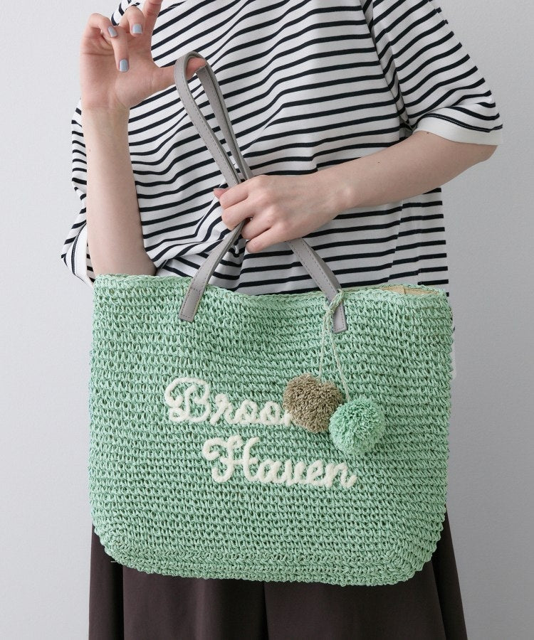 デッサン Dessin ロゴ刺繍 ポンポンチャーム付き ペーパーメッシュトート （ネイビー(094)） ネイビー(094)