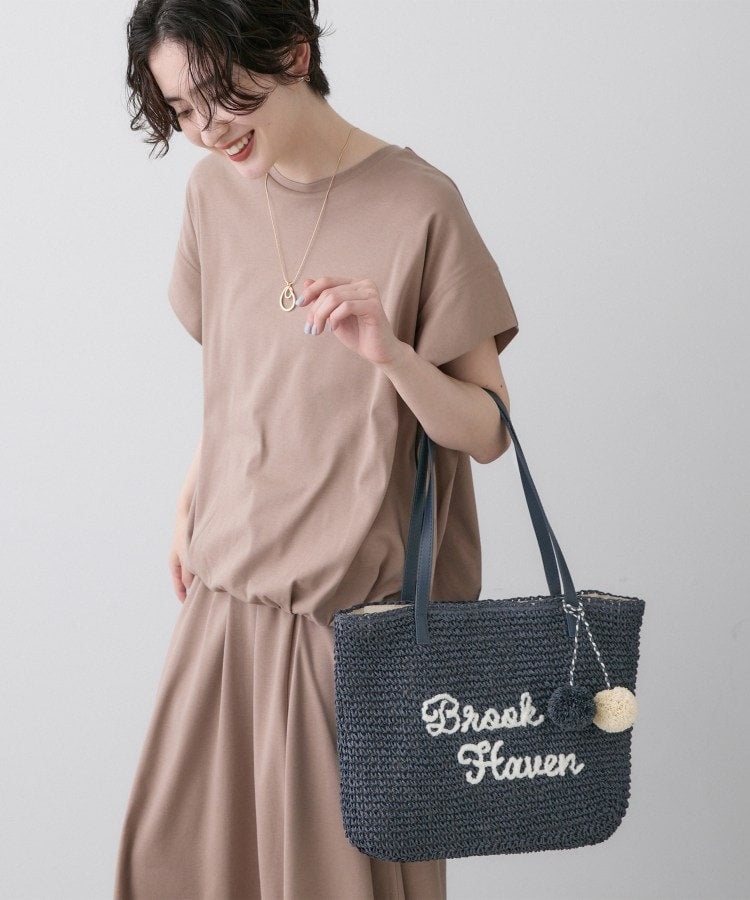 デッサン Dessin ロゴ刺繍 ポンポンチャーム付き ペーパーメッシュトート （ネイビー(094)） ネイビー(094)